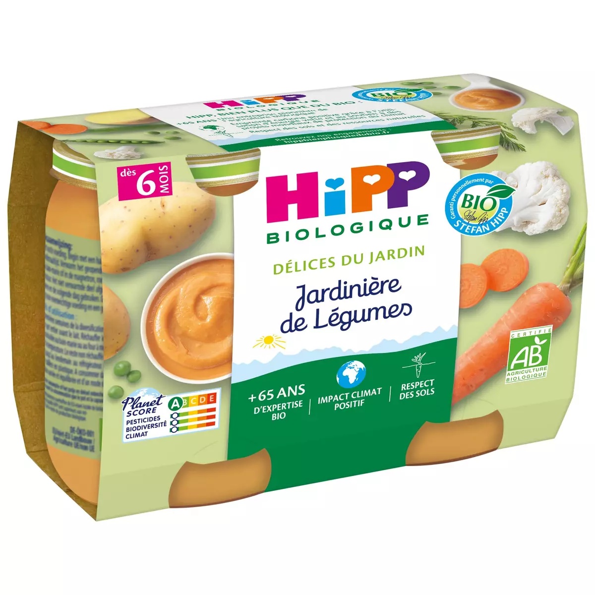 HIPP Petit pot jardinière de légumes bio dès 6 mois 2x190g