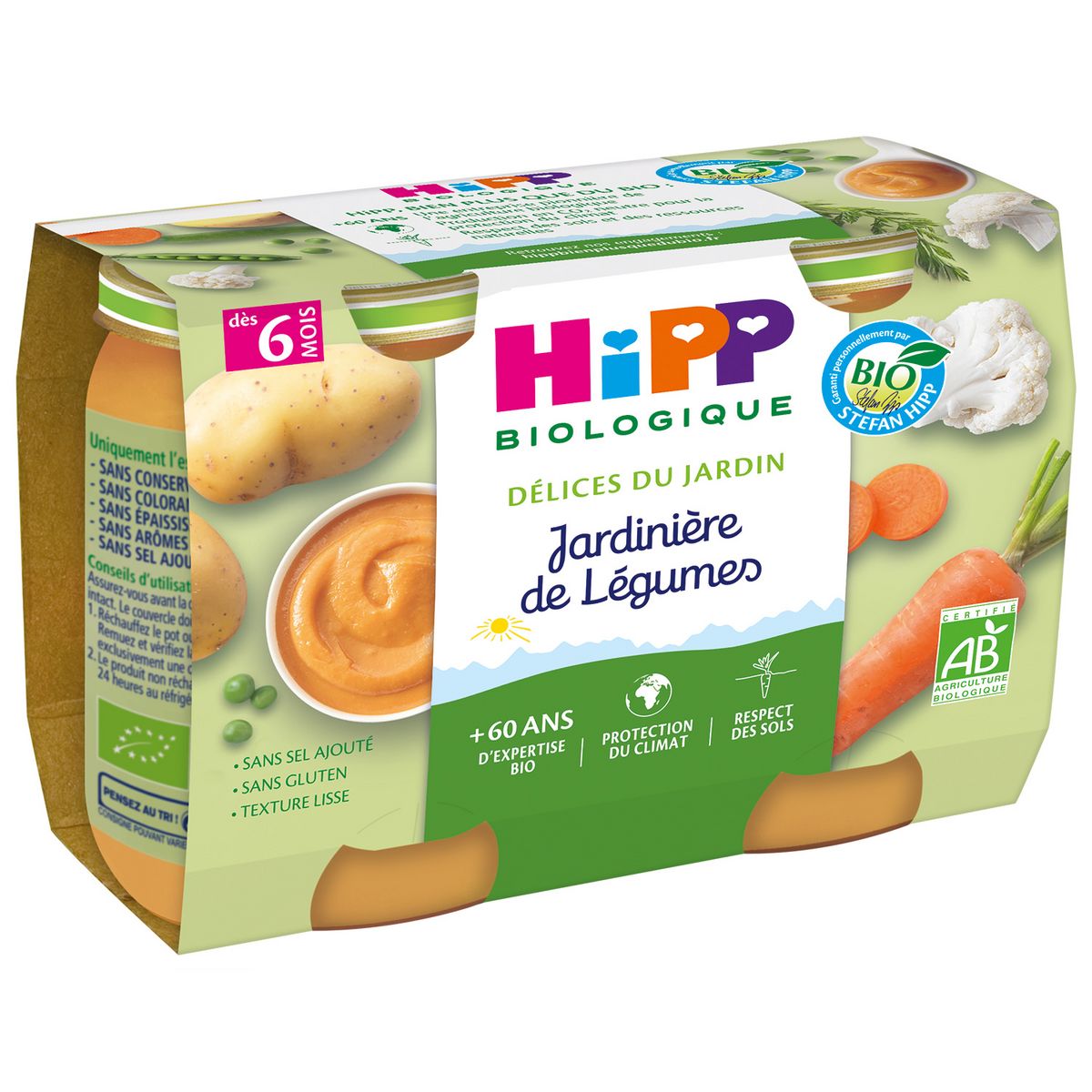HIPP Petit pot jardinière de légumes bio dès 6 mois 2x190g