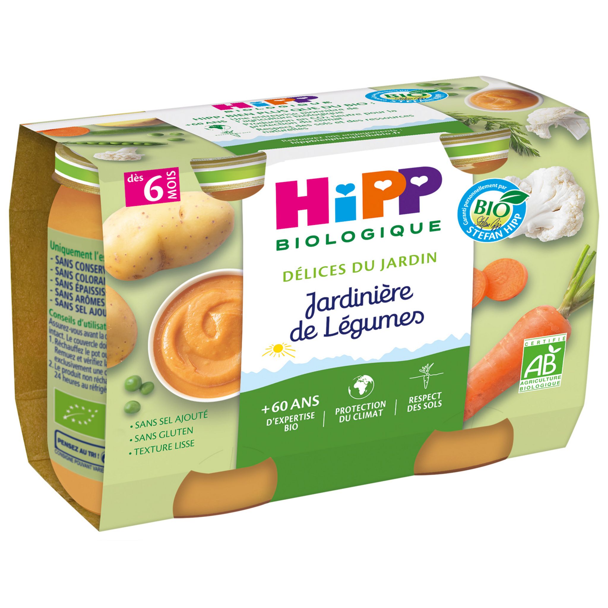 Voir la diapositive 2 : HIPP Petit pot jardinière de légumes bio dès 6 mois 2x190g