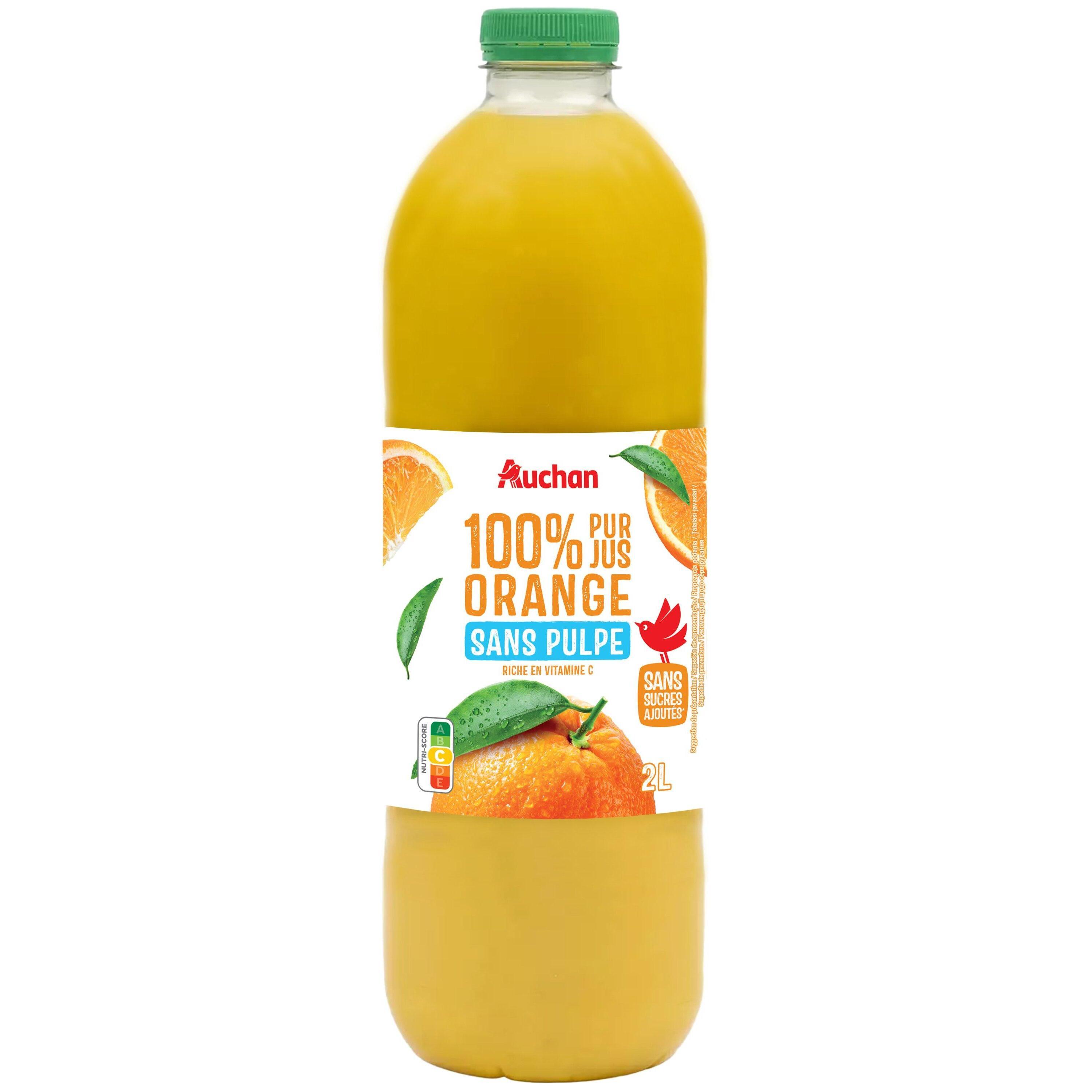 Voir la diapositive 6 : AUCHAN Pur jus d'orange sans pulpe 2l