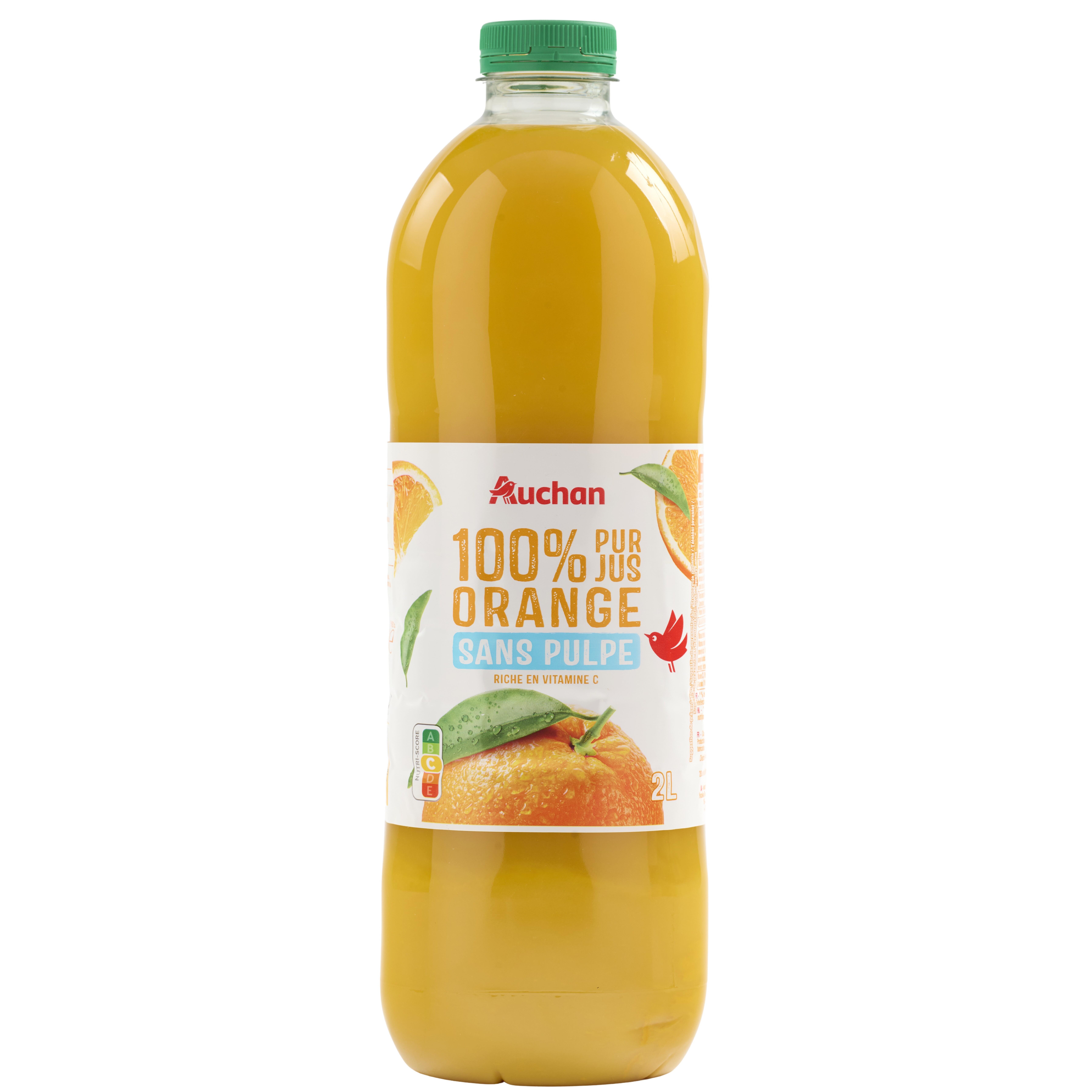 Voir la diapositive 7 : AUCHAN Pur jus d'orange sans pulpe 2l
