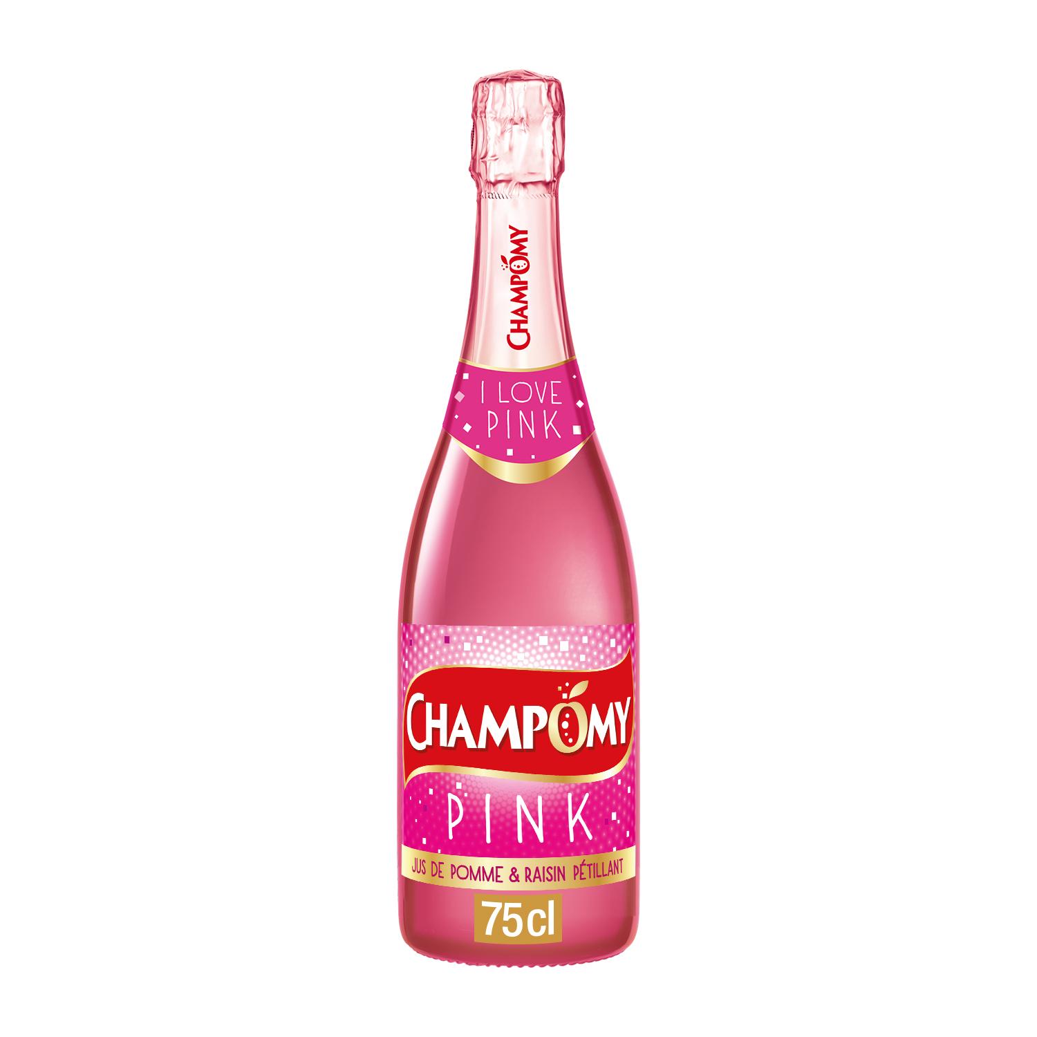 Voir la diapositive 2 : CHAMPOMY Pink Jus de pommes et raisins pétillant 75cl