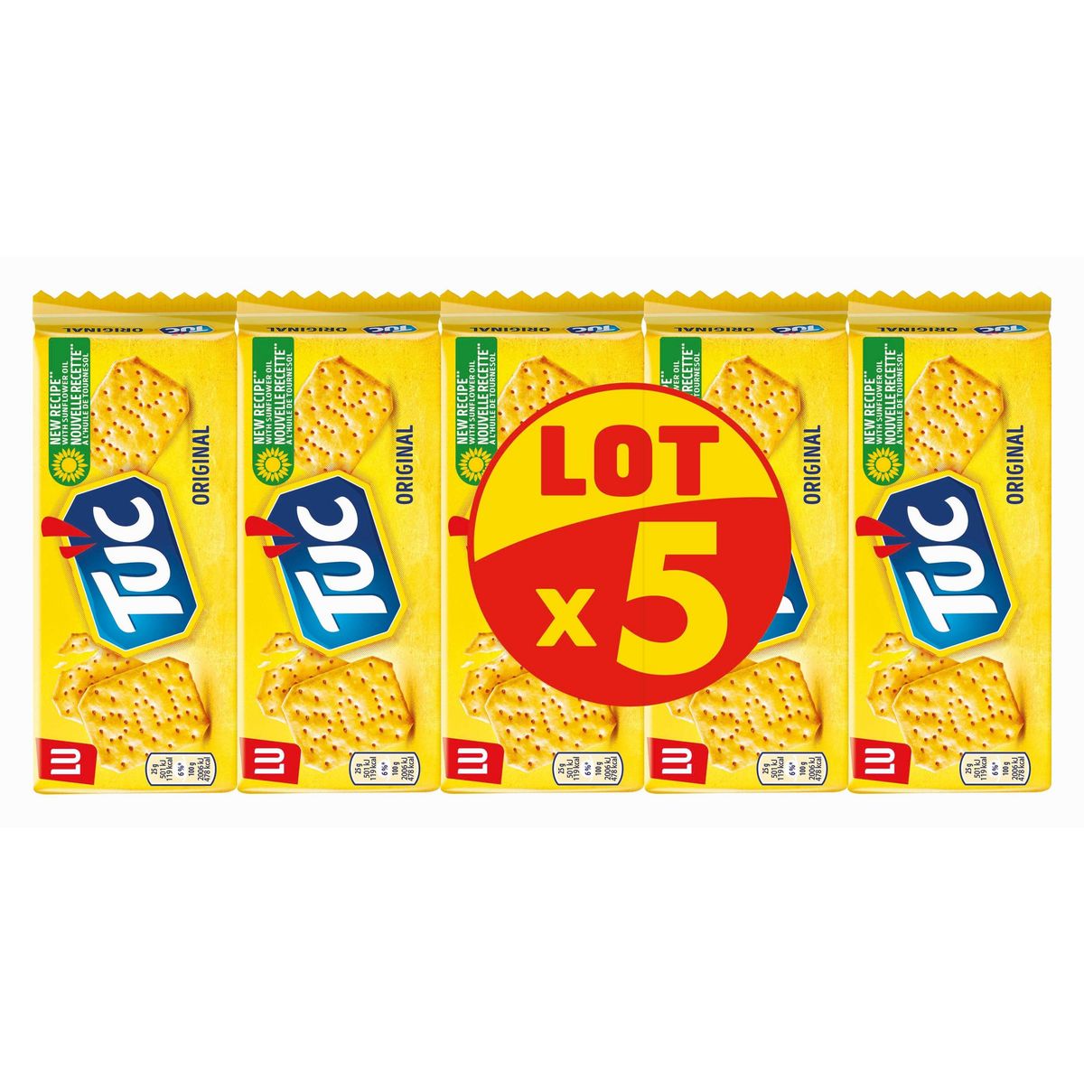TUC Crackers salés original lot de 5 5x100g