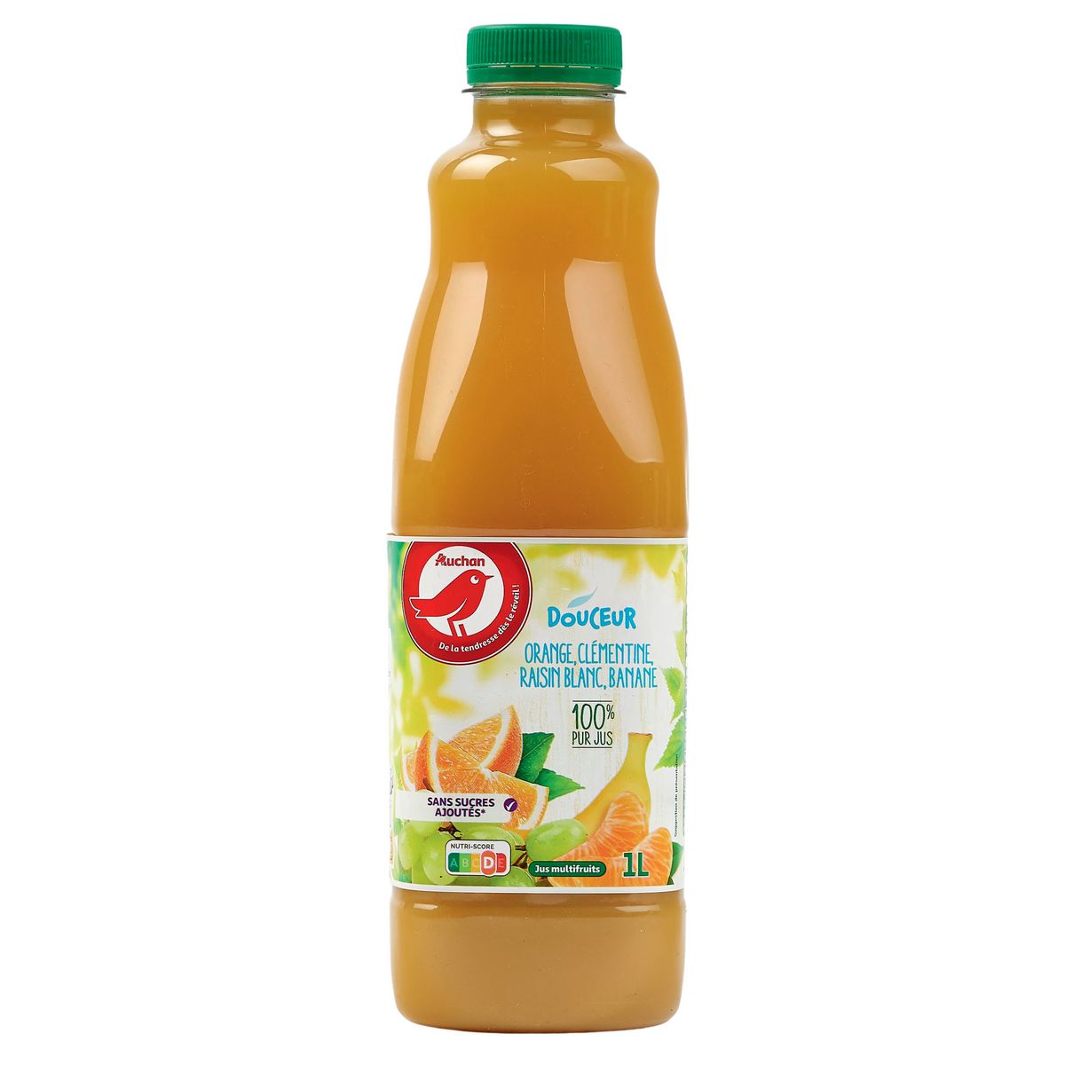 AUCHAN Pur jus 100% multifruits douceur sans sucres ajoutés 1l