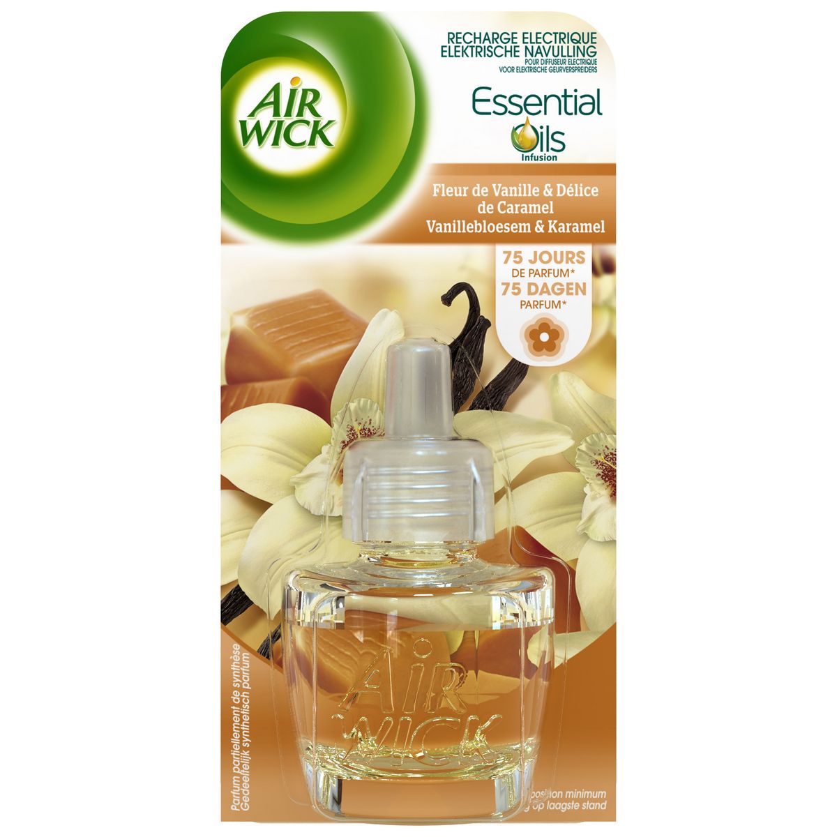 AIR WICK Essential Oils recharge pour diffuseur electrique vanille caramel 19ml