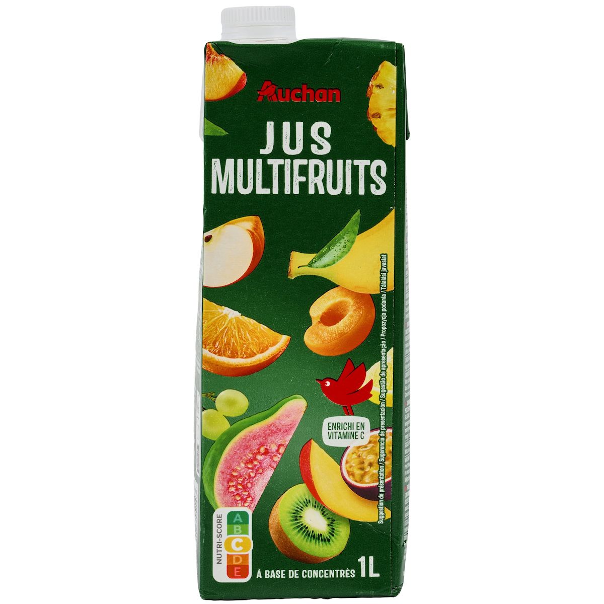 AUCHAN Jus multifruits à base de concentré brique 1l