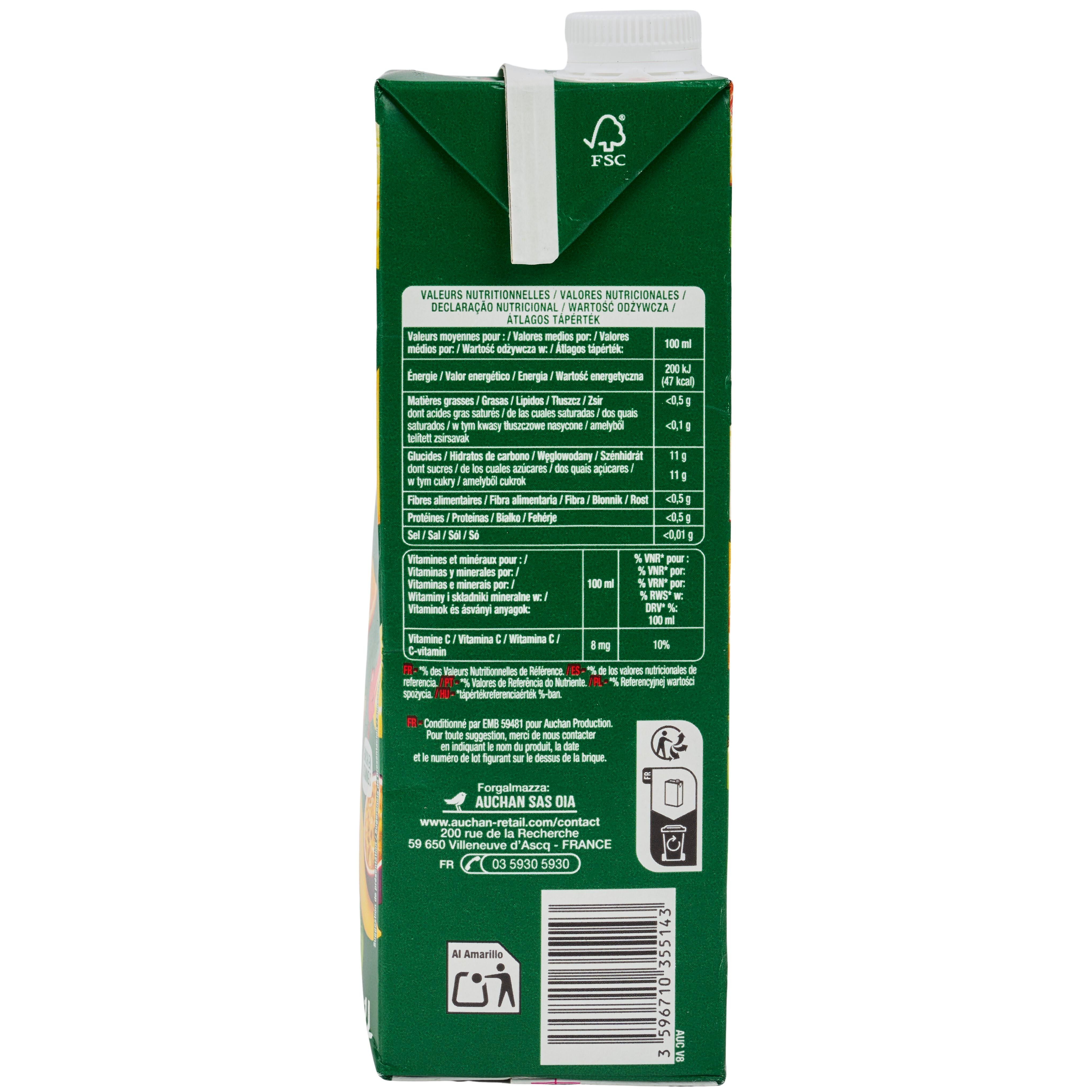 Voir la diapositive 6 : AUCHAN Jus multifruits à base de concentré brique 1l
