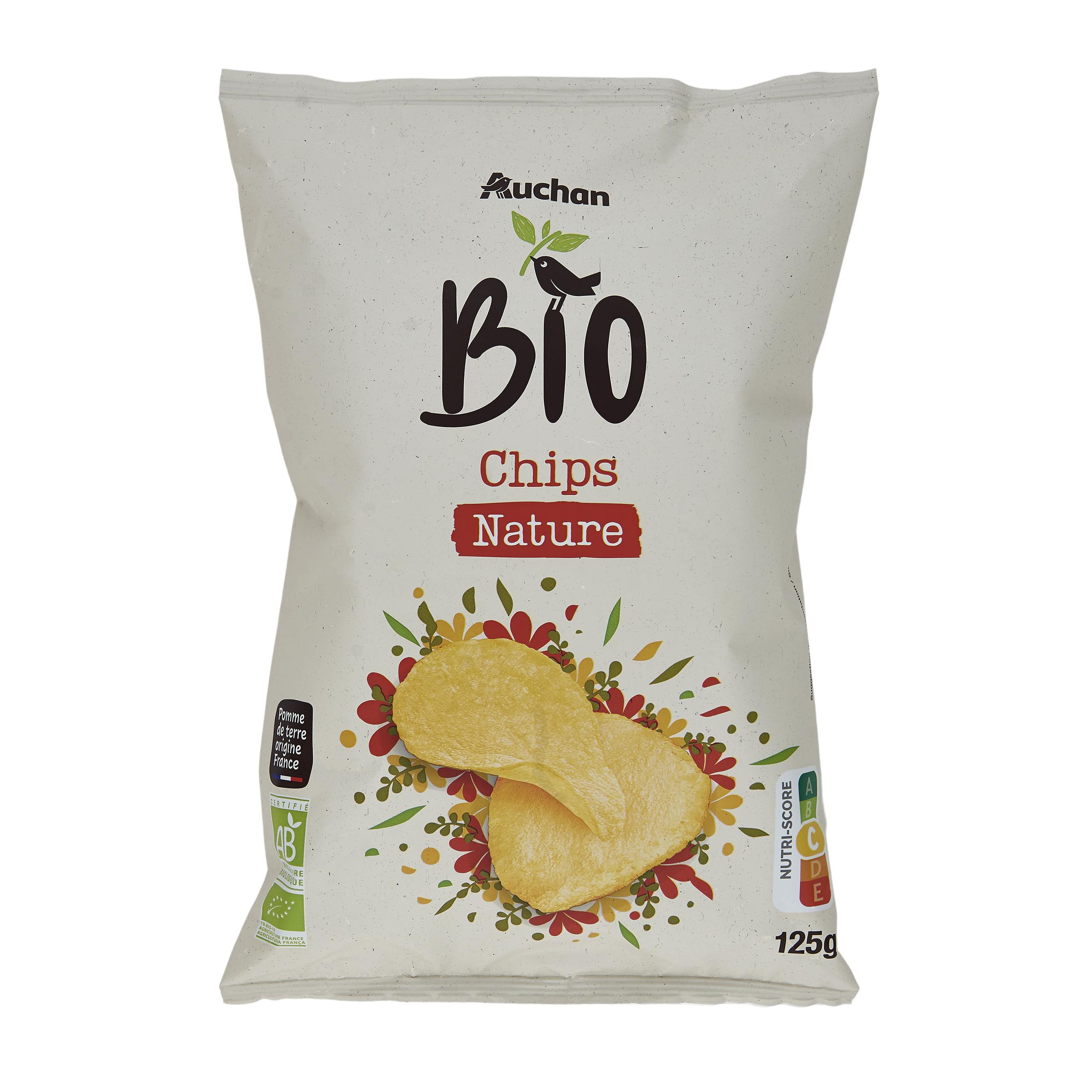 Voir la diapositive 2 : AUCHAN BIO Chips nature 125g