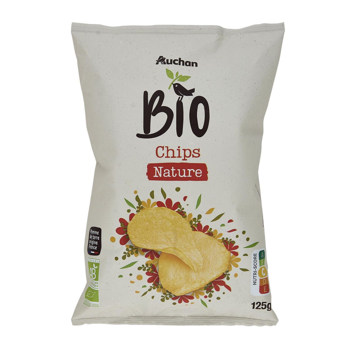 AUCHAN BIO Chips nature 125g