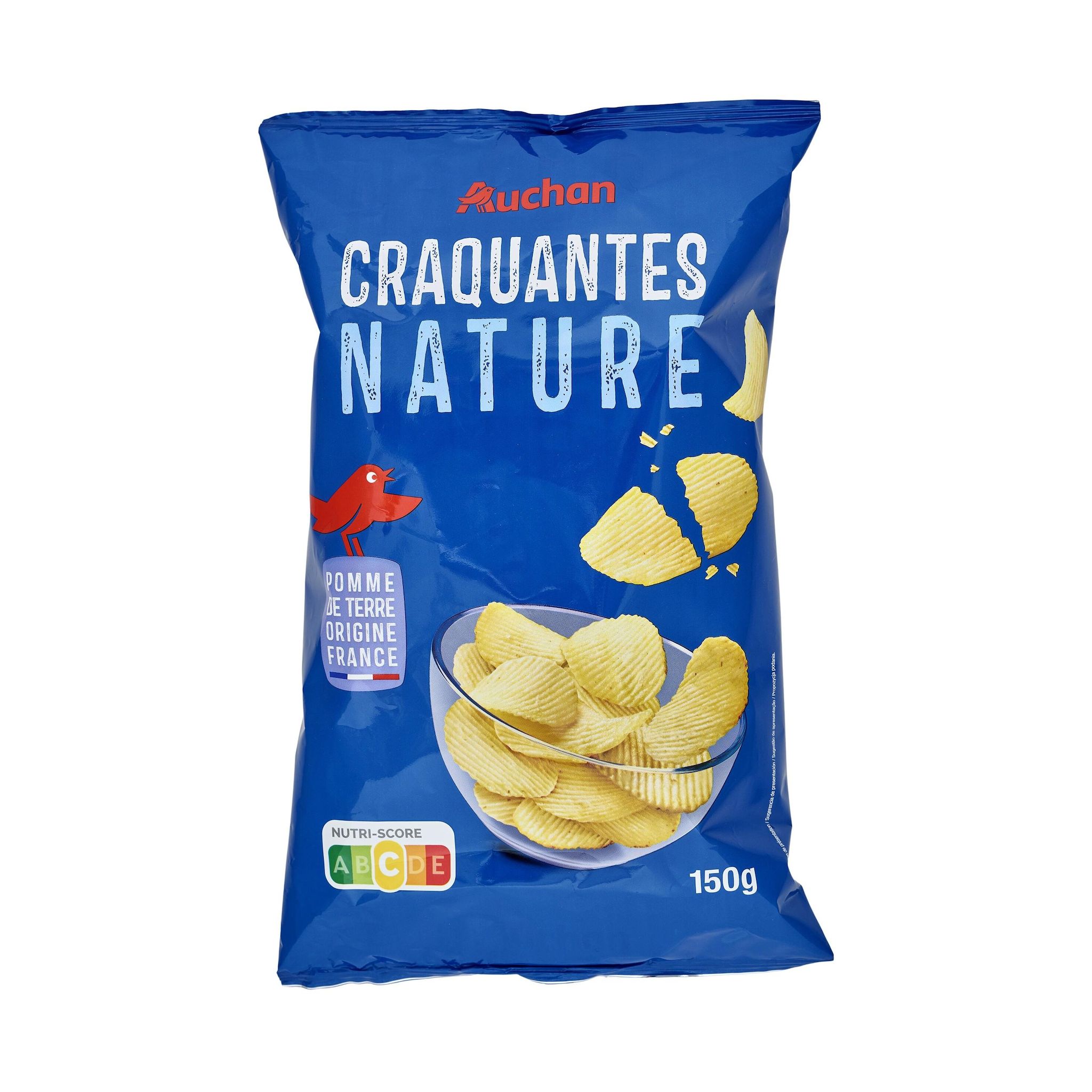 Voir la diapositive 4 : AUCHAN Chips ondulées nature 150g