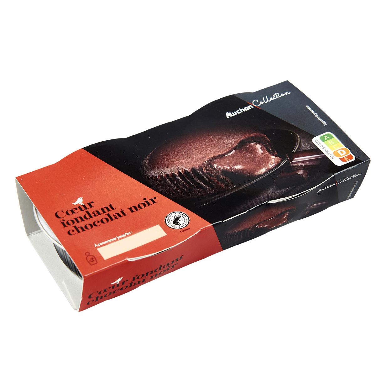 AUCHAN COLLECTION Cœur fondant au chocolat noir 2x90g