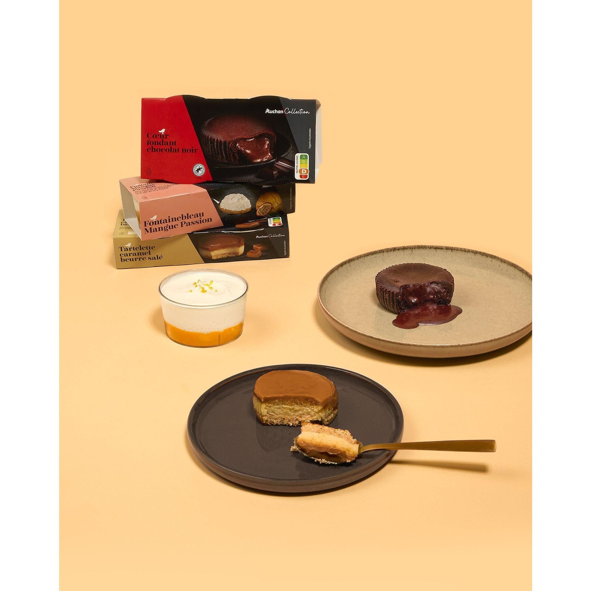 Voir la diapositive 3 : AUCHAN COLLECTION Cœur fondant au chocolat noir 2x90g