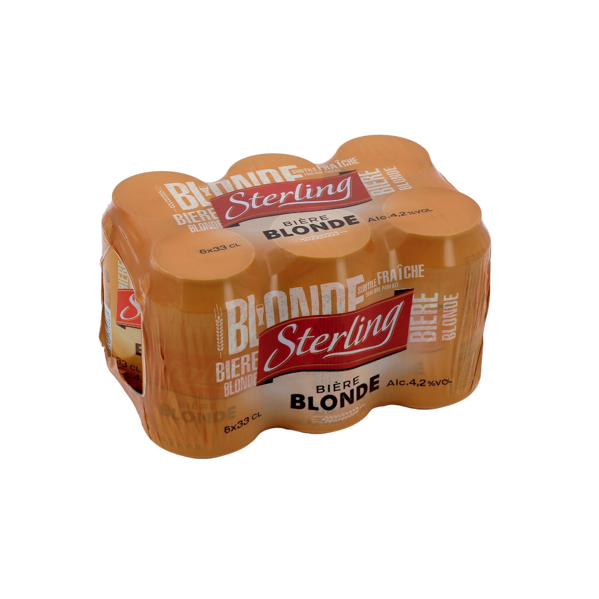 Voir la diapositive 2 : STERLING Bière blonde pur malt 4.5% boîtes 6x33cl