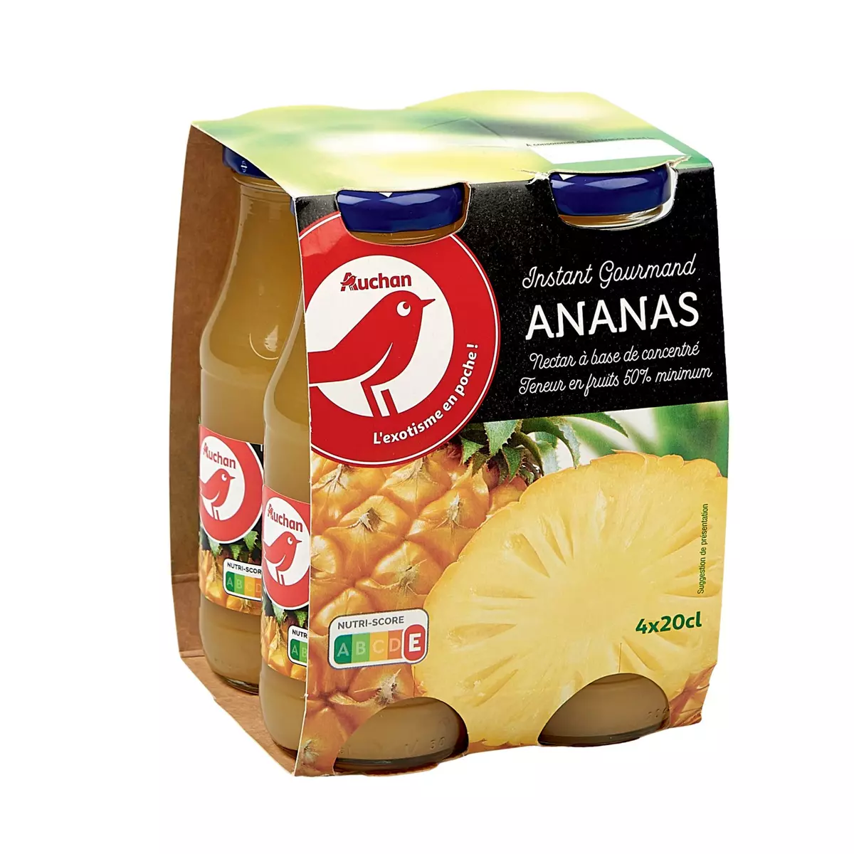 AUCHAN Nectar d'ananas Instant Gourmand bouteilles 4x20cl