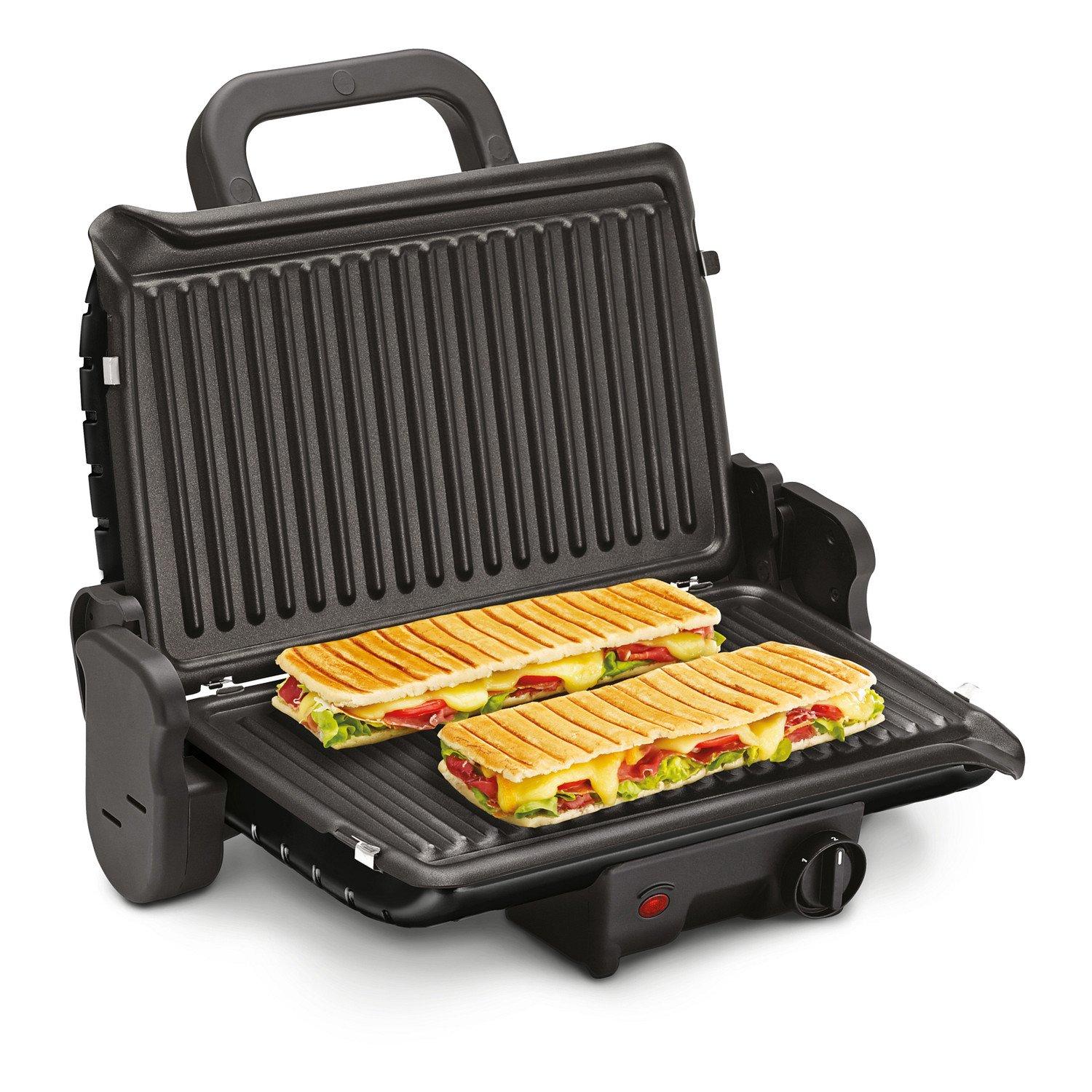Voir la diapositive 2 : TEFAL Grill viande GC205012 Silver - 1600W, 2 positions de cuisson : Gril double face et Barbecue 180°