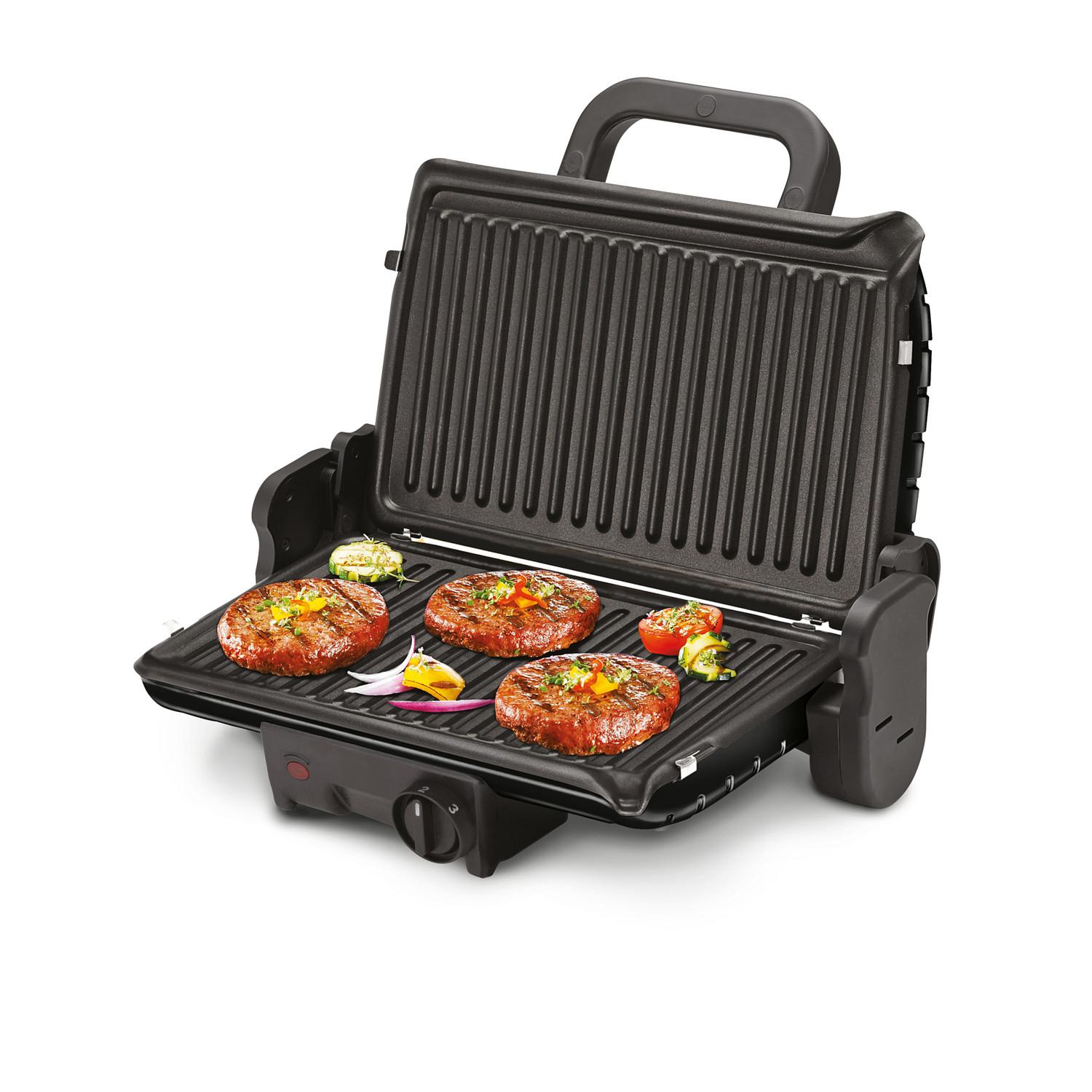Voir la diapositive 3 : TEFAL Grill viande GC205012 Silver - 1600W, 2 positions de cuisson : Gril double face et Barbecue 180°