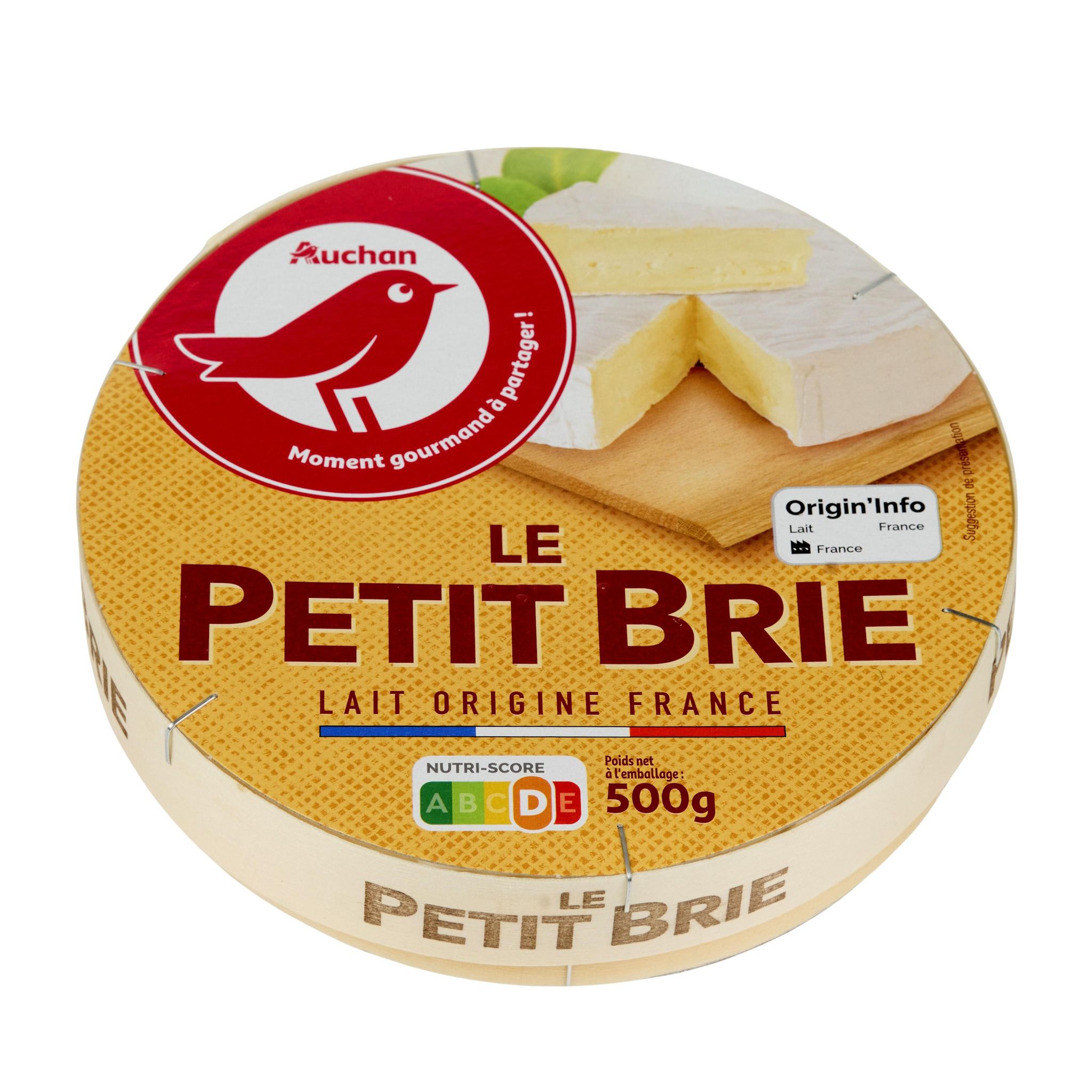 Voir la diapositive 3 : AUCHAN Petit brie doux et crémeux 500g