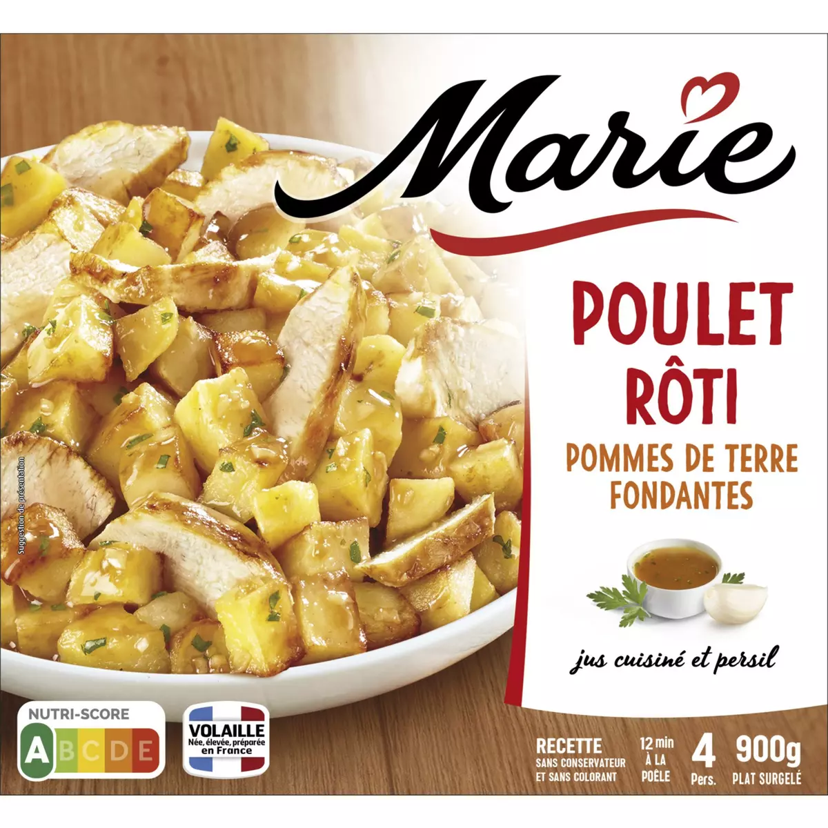 MARIE Poulet rôti et pommes de terre fondantes 4 portions 900g