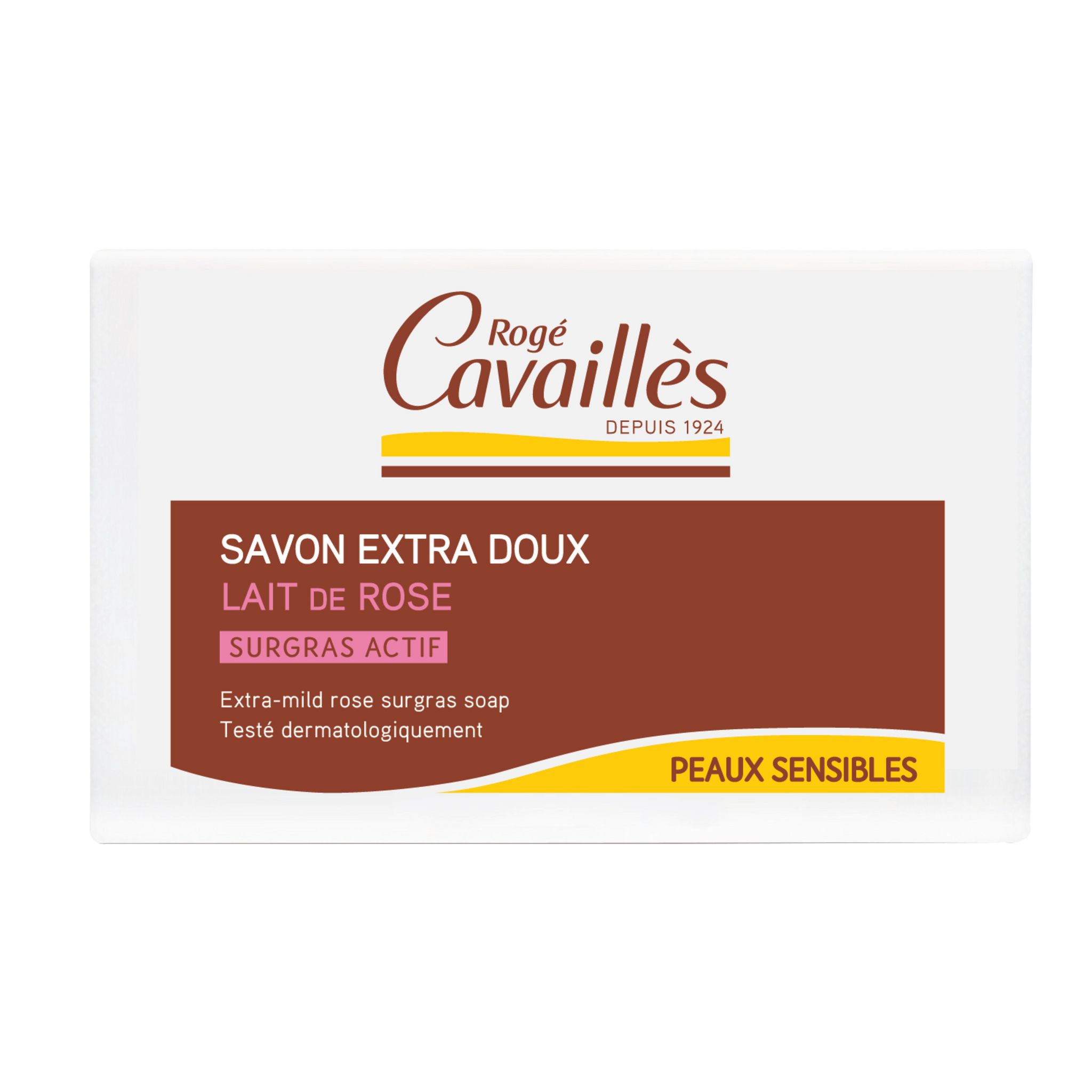 ROGE CAVAILLES Savon extra doux lait de rose surgras actif pour peaux sensibles 150g