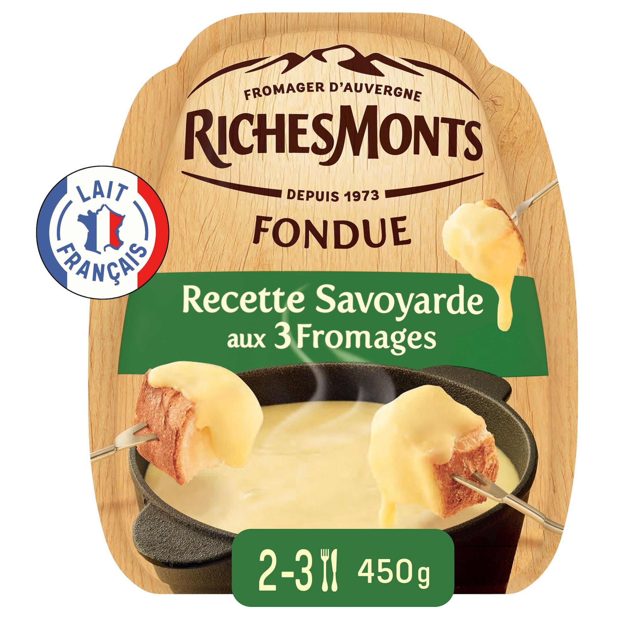Voir la diapositive 2 : RICHESMONTS Fondue savoyarde aux 3 fromages 2/3 parts 450g
