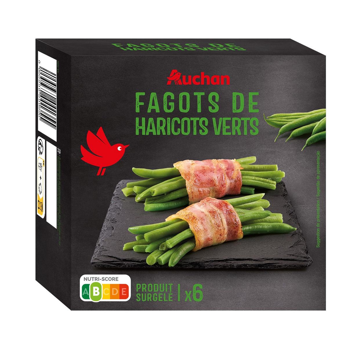 AUCHAN Fagots de haricots verts 6 portions 270g
