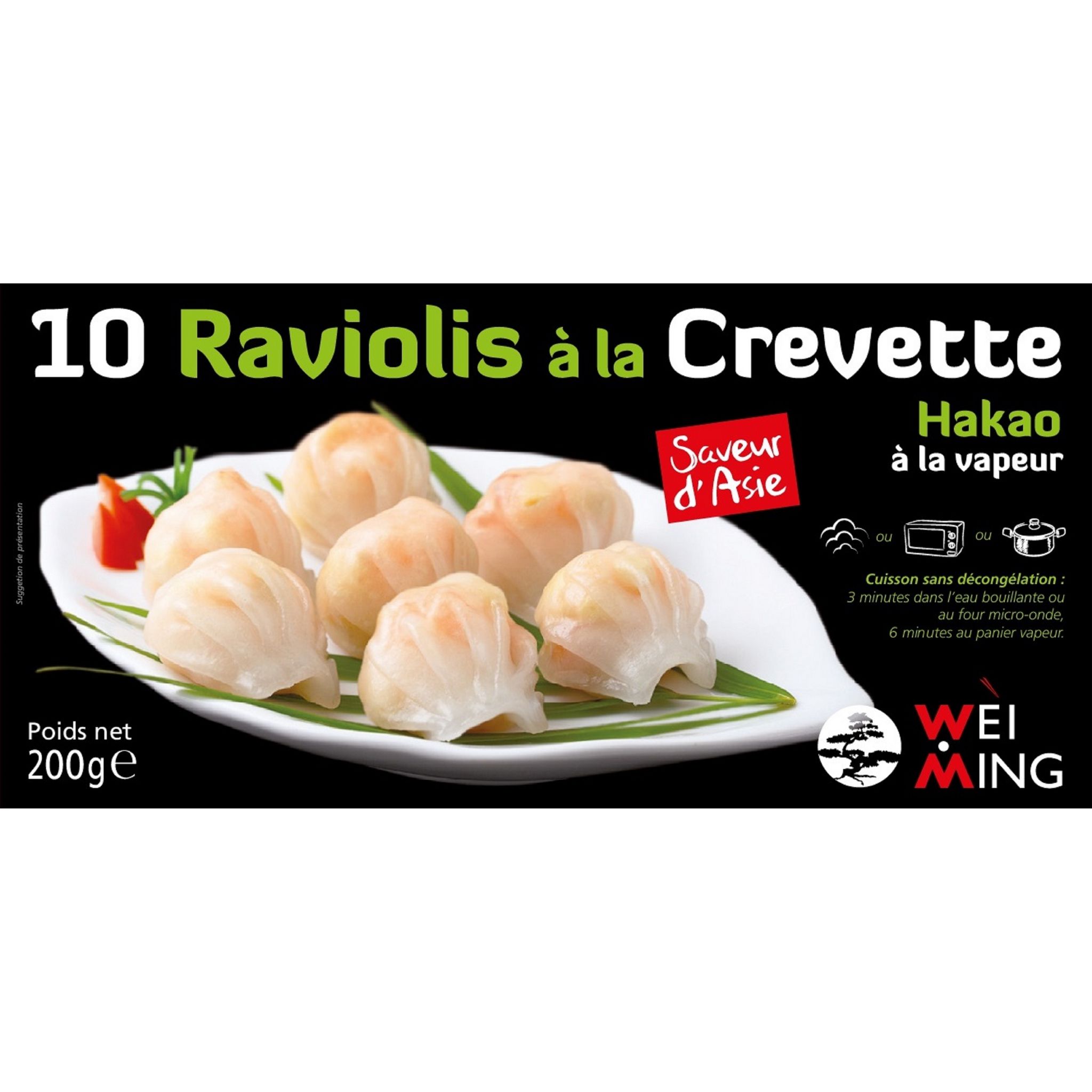 Voir la diapositive 2 : WEI MING Raviolis à la crevette 10 pièces 200g