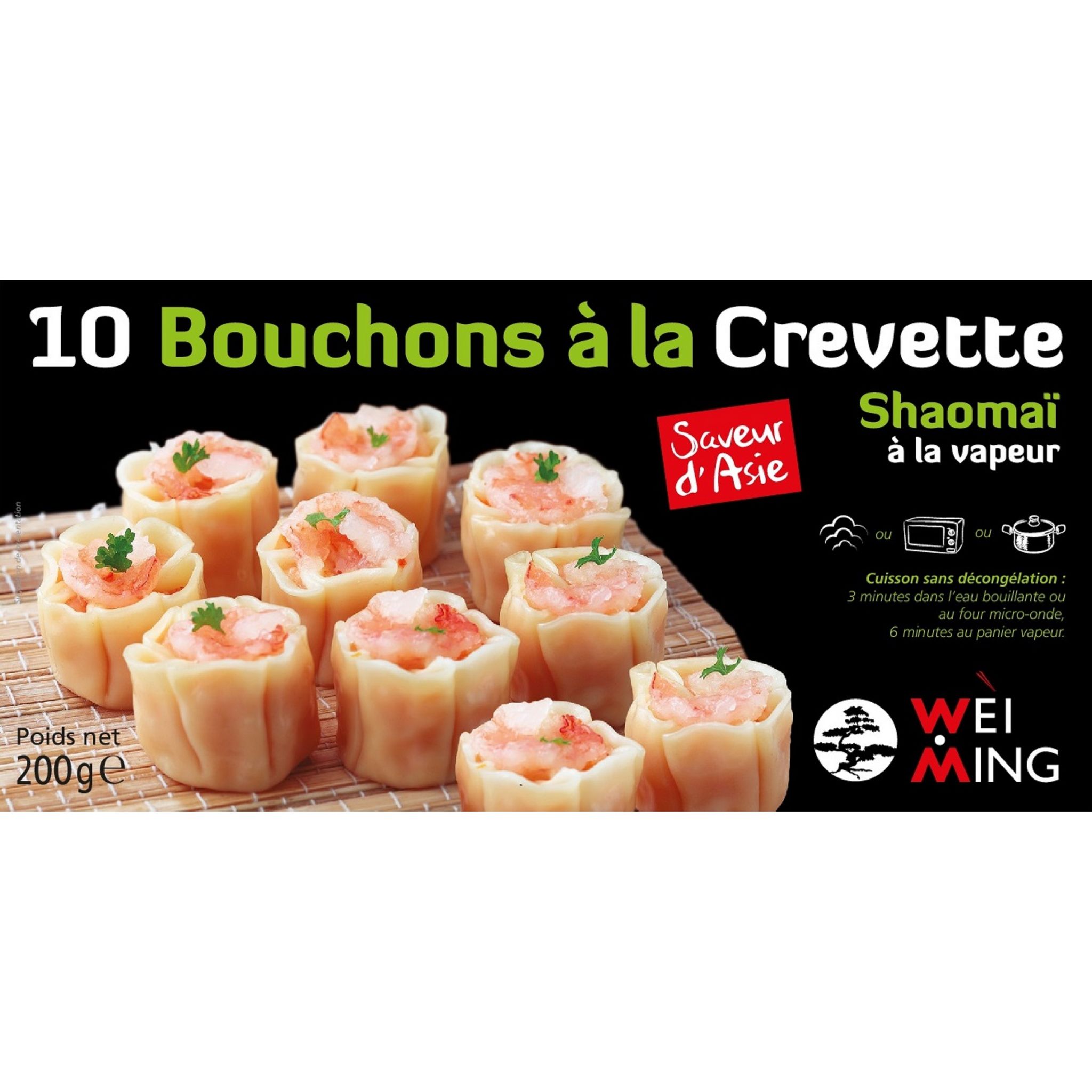Voir la diapositive 2 : WEI MING Shaomaï - bouchée à la crevette 10 pièces 200g