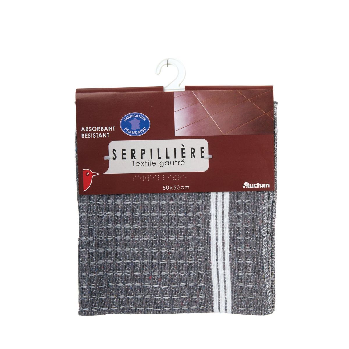 AUCHAN Serpillières gaufrées 1 serpillière