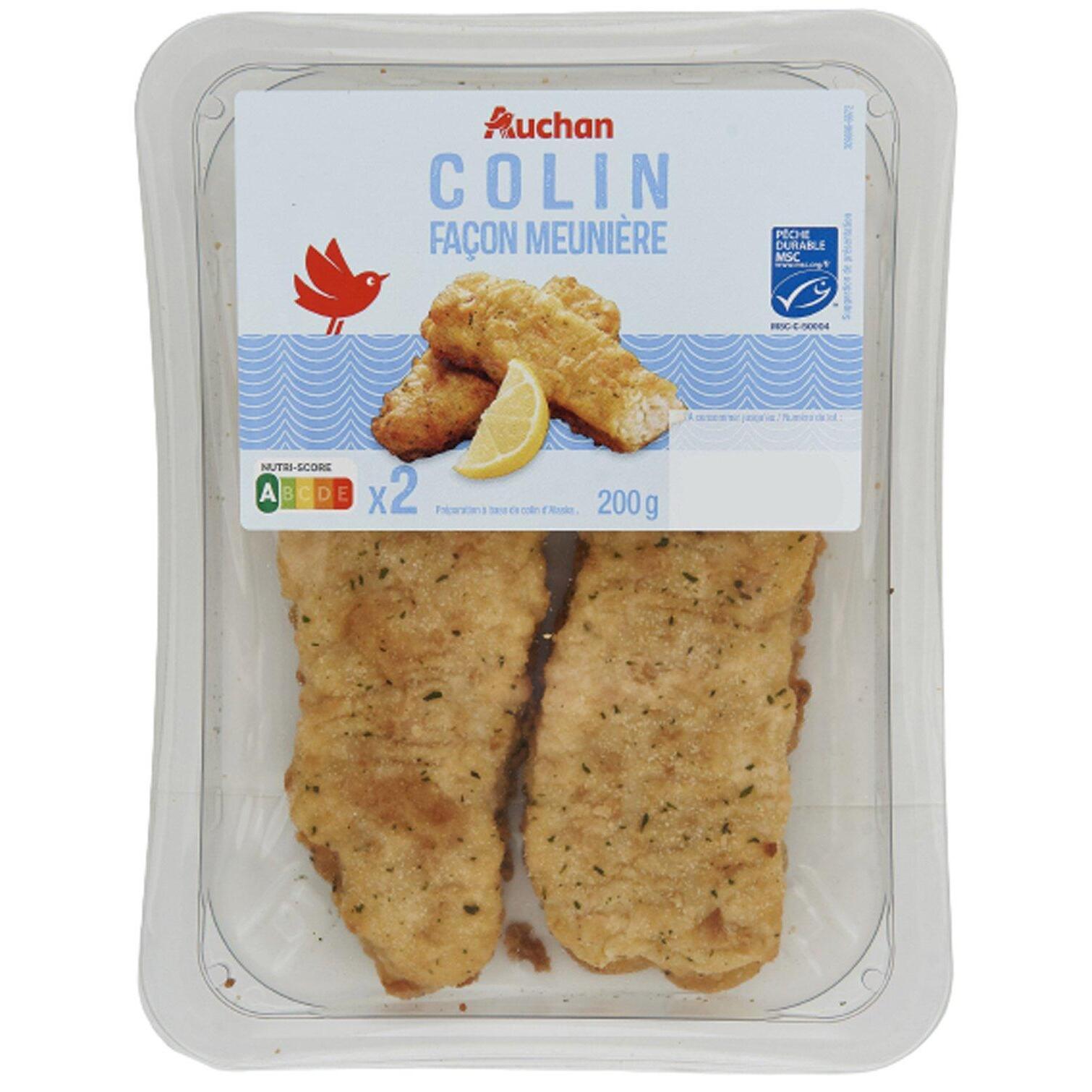 Voir la diapositive 2 : AUCHAN Colin d'Alaska façon meunière MSC 2 pièces 200g