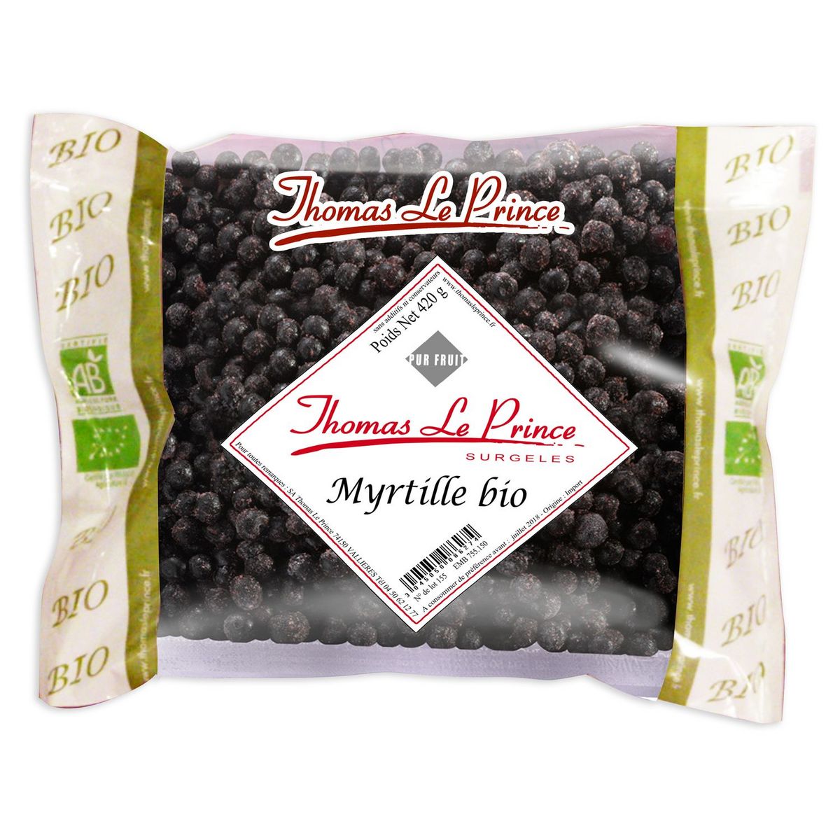 THOMAS LE PRINCE Myrtille bio 420g