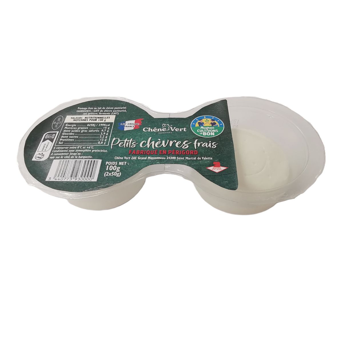 CHENE VERT CULTIVONS LE BON Petit fromage de chèvre frais 2x50g