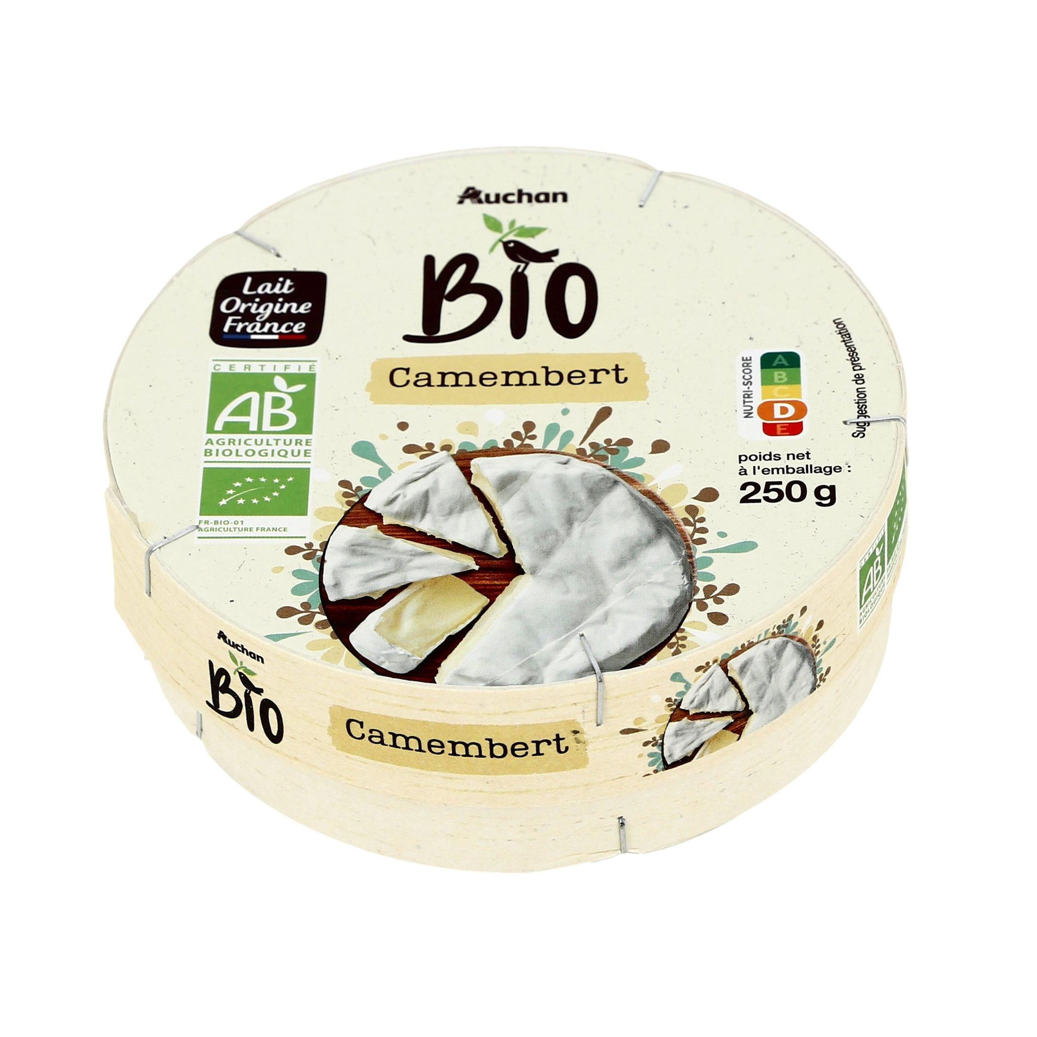 Voir la diapositive 4 : AUCHAN BIO Camembert moulé à la louche 250g