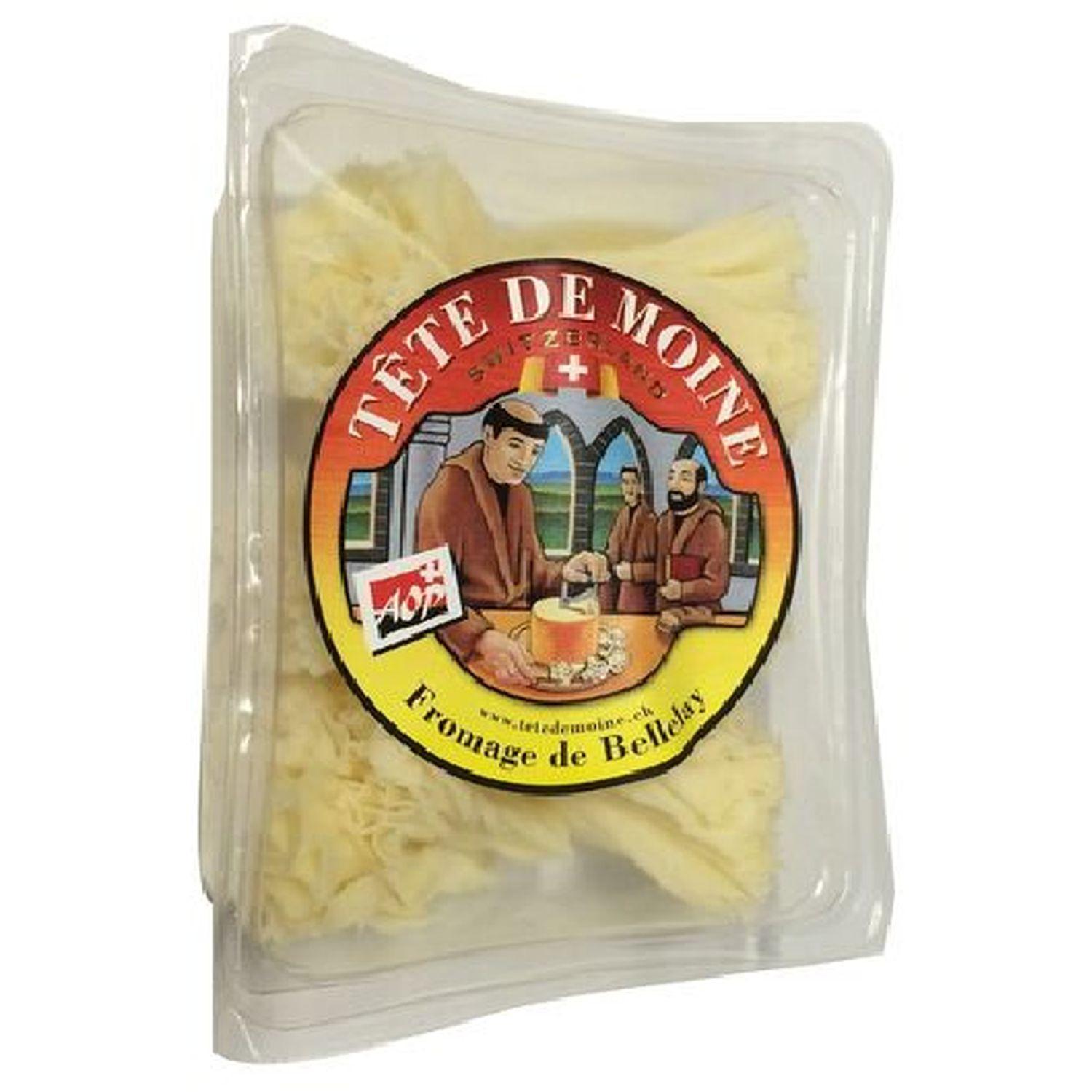Voir la diapositive 2 : FROMAGE A LA COUPE Tête de moine AOP en dentelle 100g