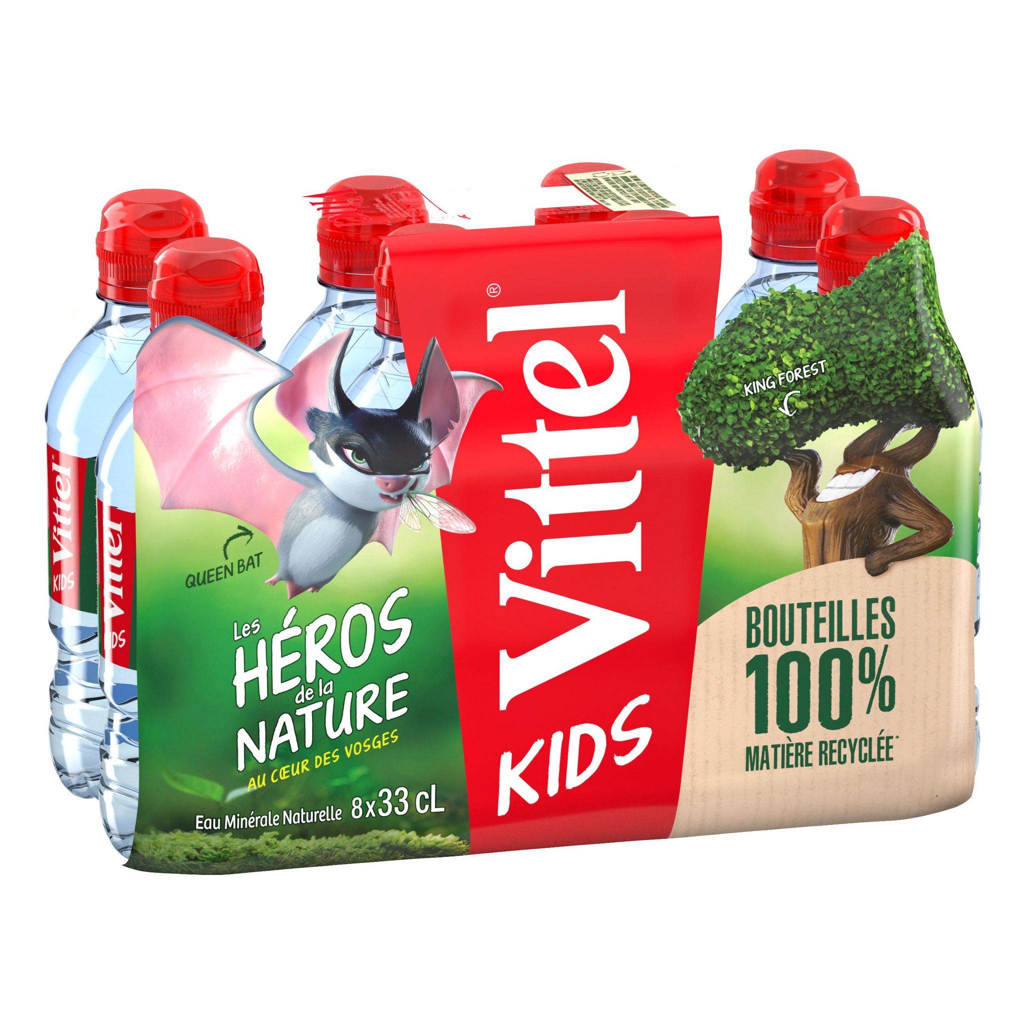 Voir la diapositive 2 : VITTEL Eau minérale naturelle plate bouchon sport bouteilles 8x33cl