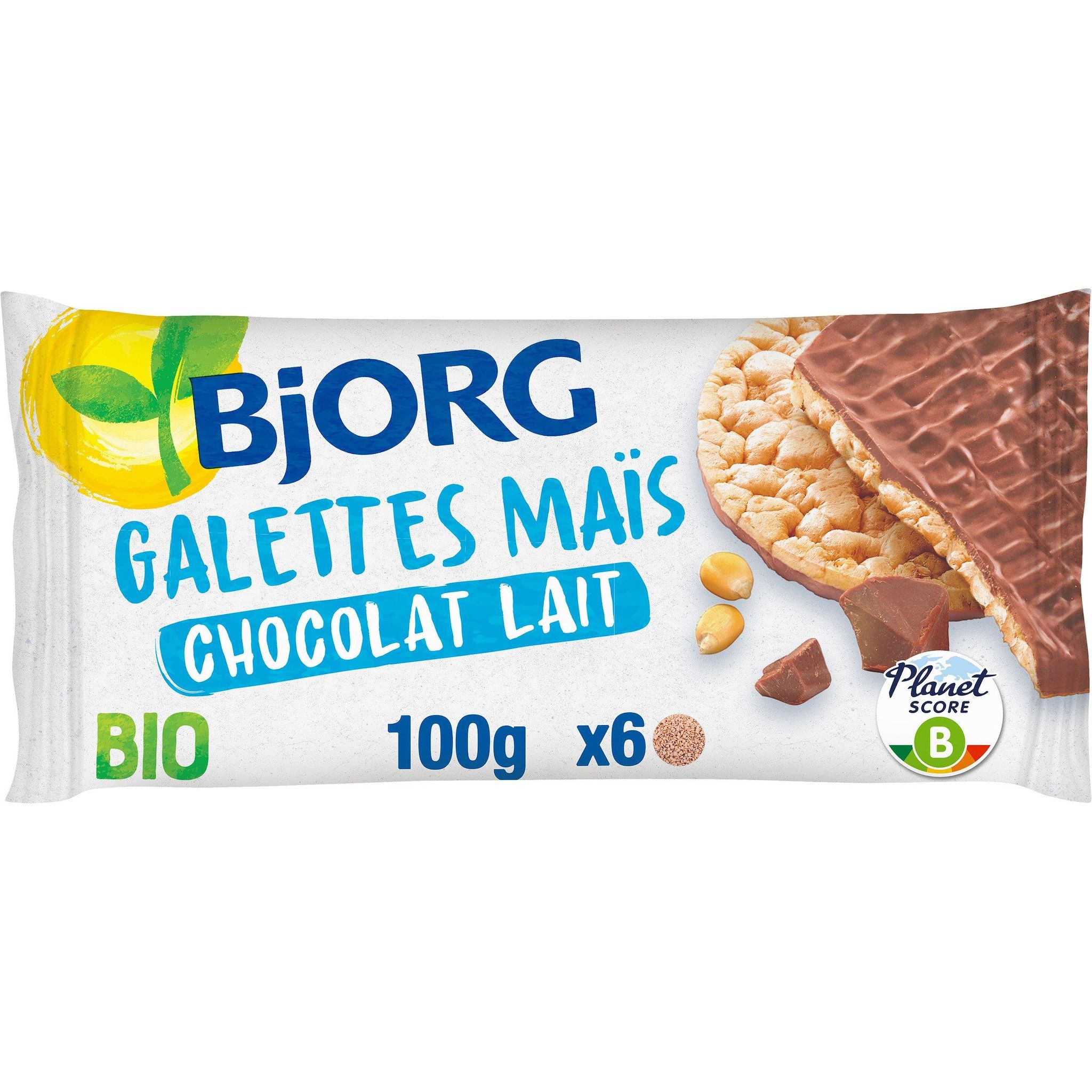 Voir la diapositive 2 : BJORG Galettes de maïs bio au chocolat au lait 6 galettes 100g