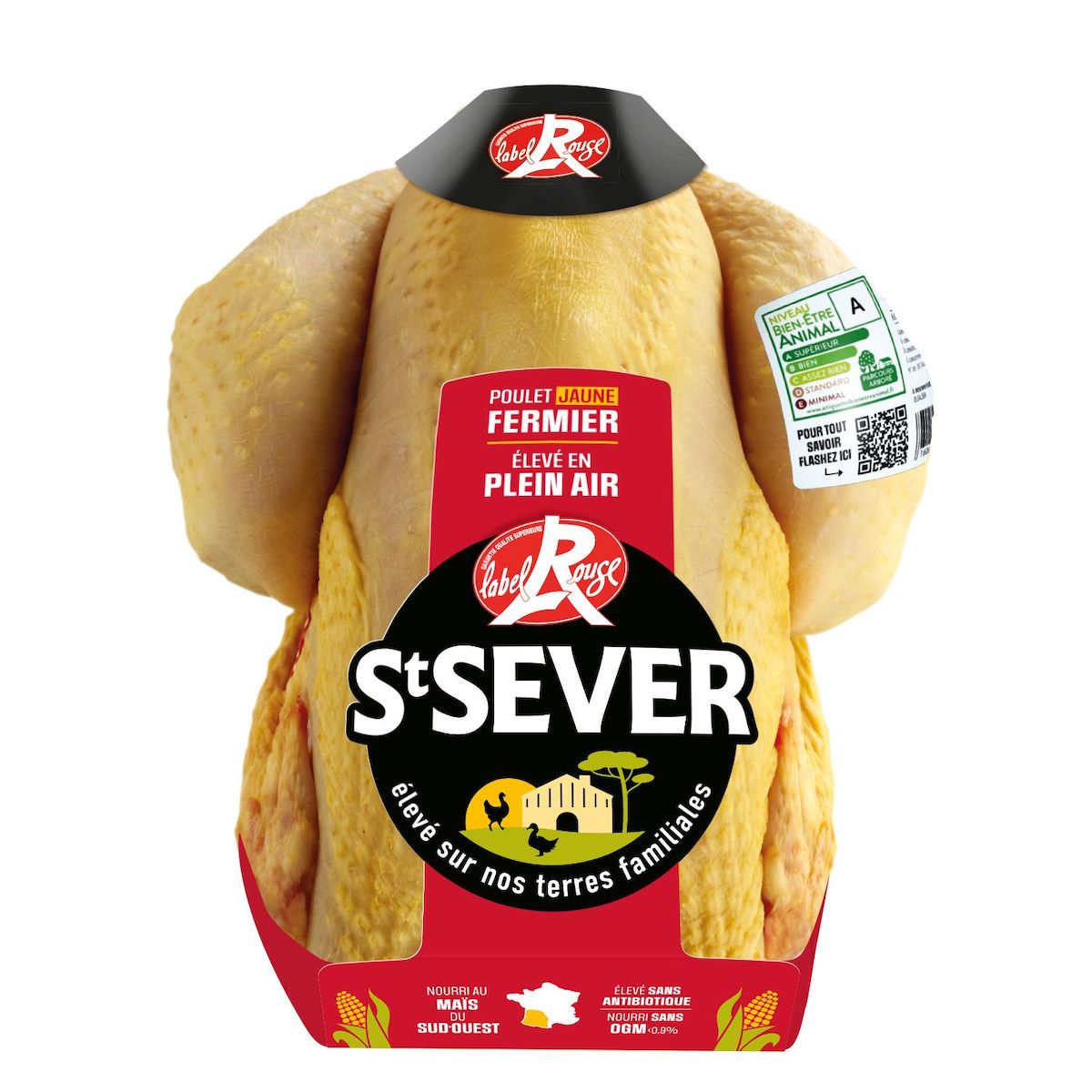 ST SEVER Poulet fermier jaune 1 pièce 1,4kg