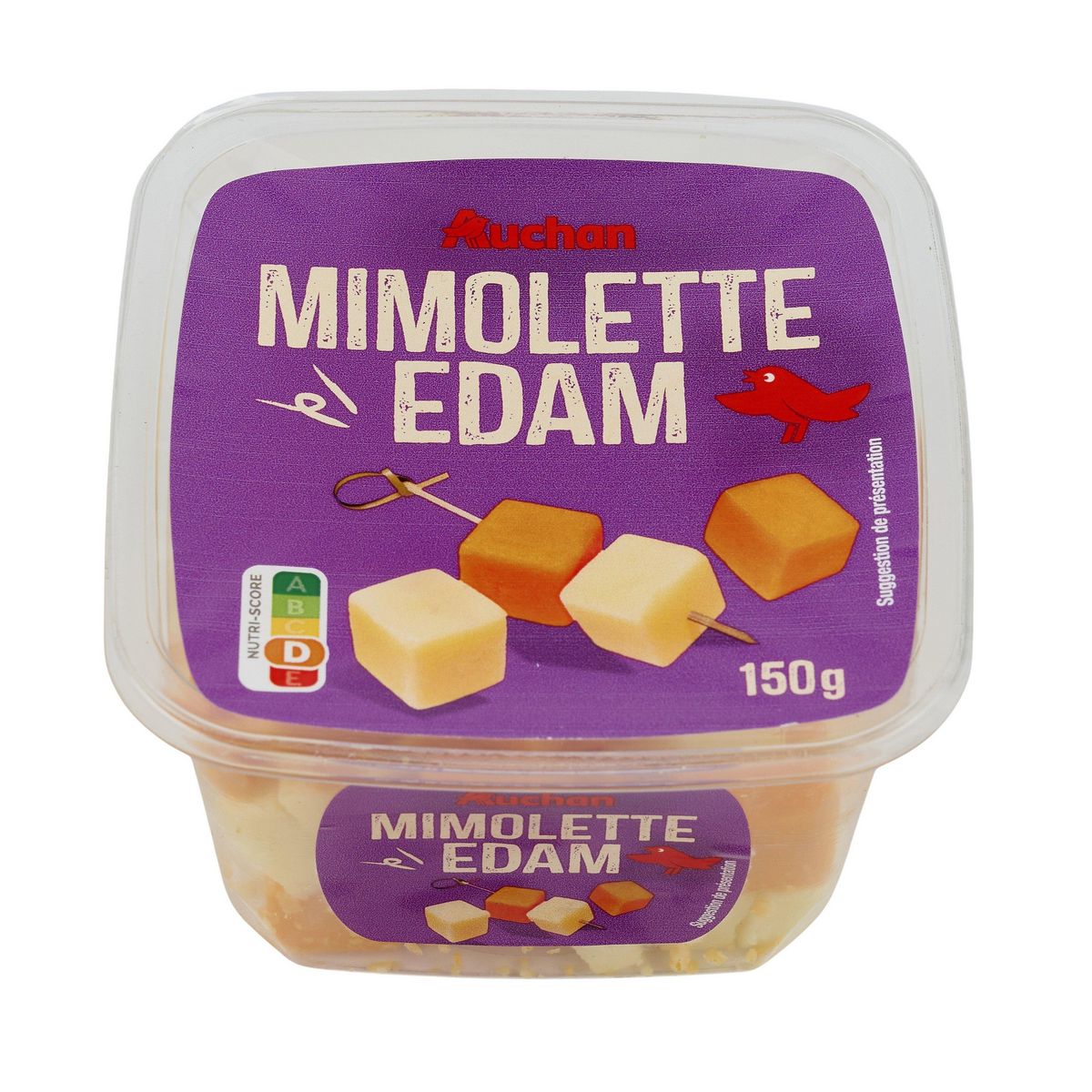AUCHAN Dès de mimolette et d'edam 150g
