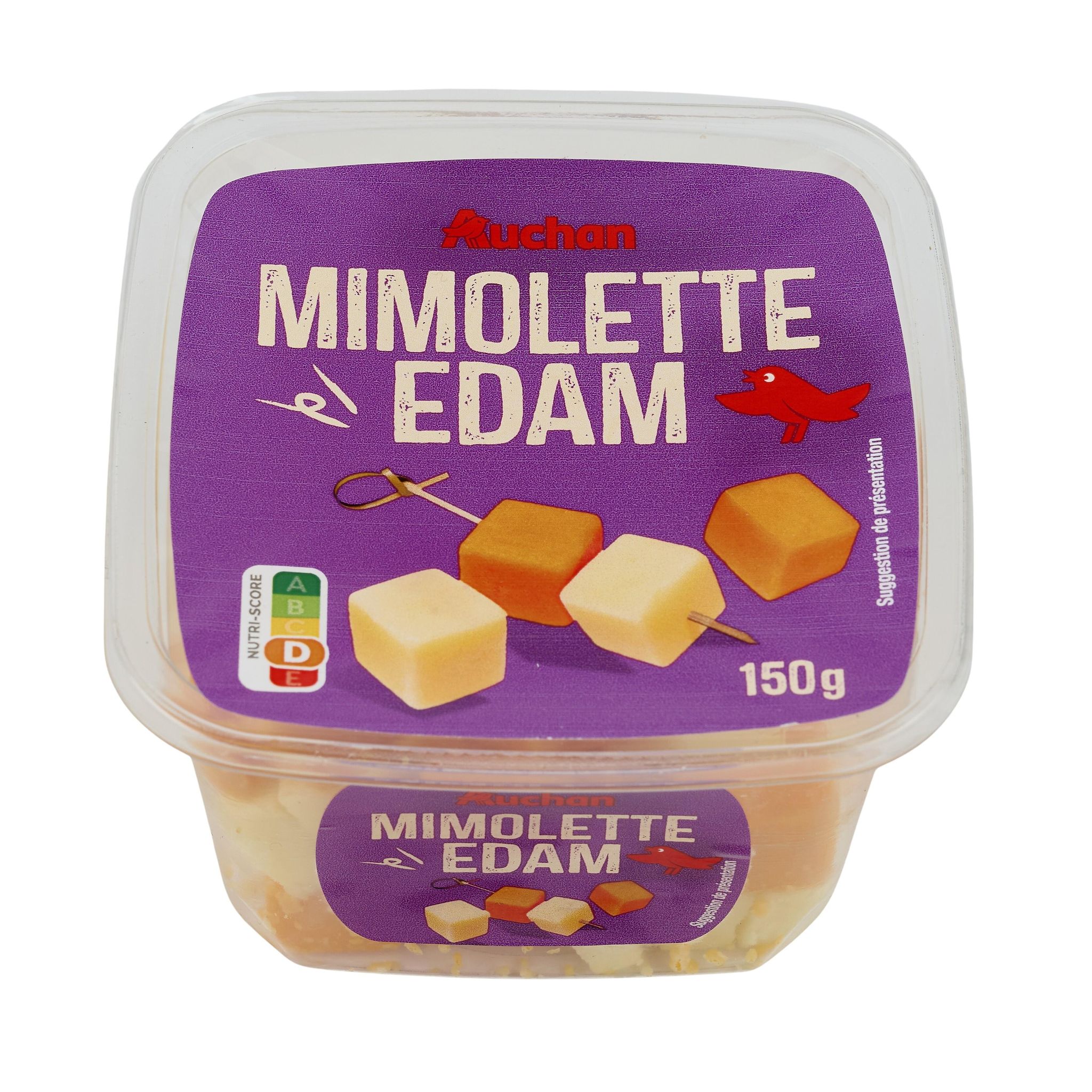 Voir la diapositive 3 : AUCHAN Dès de mimolette et d'edam 150g