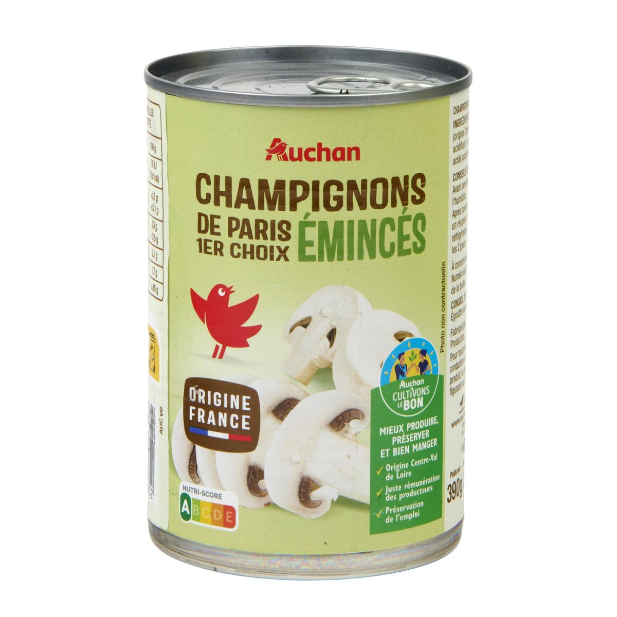 AUCHAN Champignons émincés 1er choix 230g