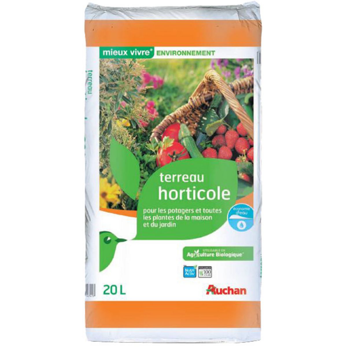 AUCHAN Terreau horticole potagers et toutes plantes