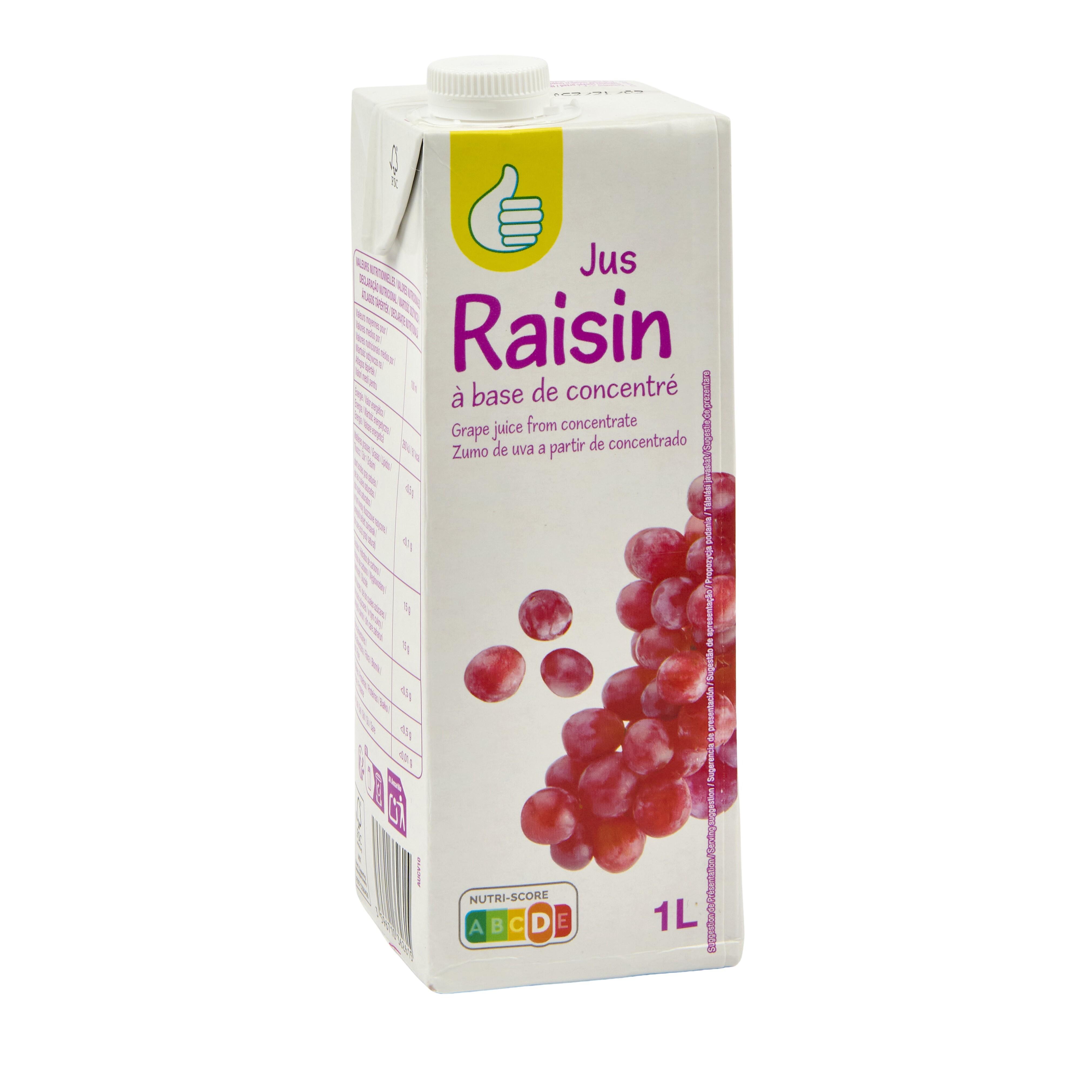 Voir la diapositive 3 : POUCE Jus de raisin brique 1l