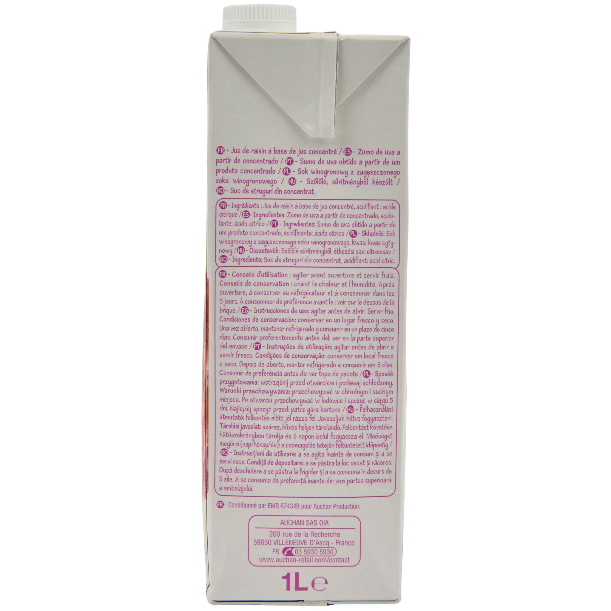 Voir la diapositive 3 : POUCE Jus de raisin brique 1l