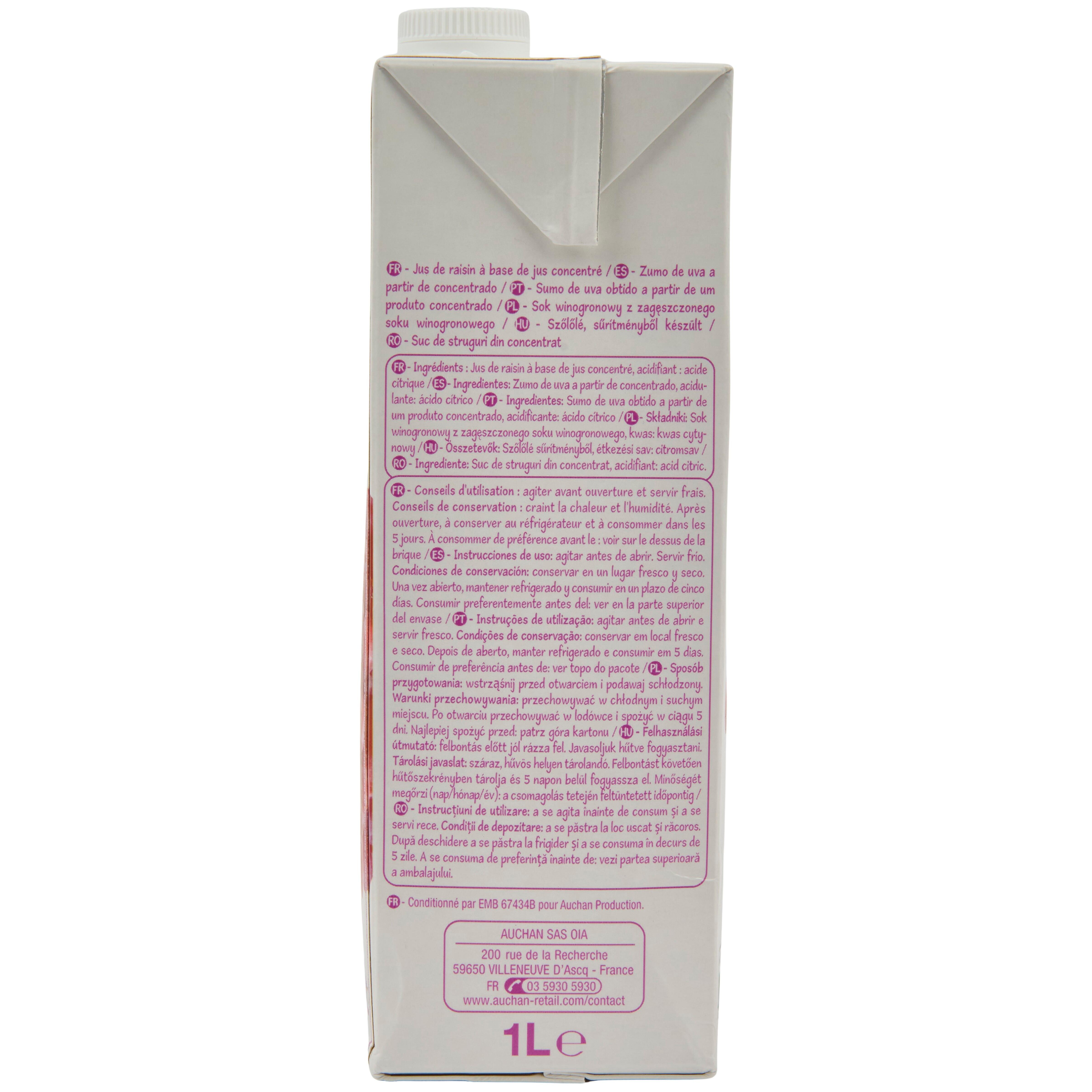 Voir la diapositive 4 : POUCE Jus de raisin brique 1l