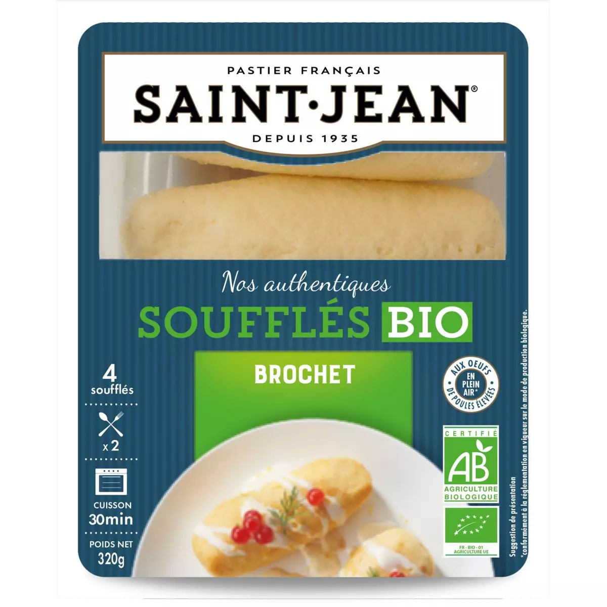 SAINT JEAN Soufflés Bio au brochet 4x80g 4x80 g
