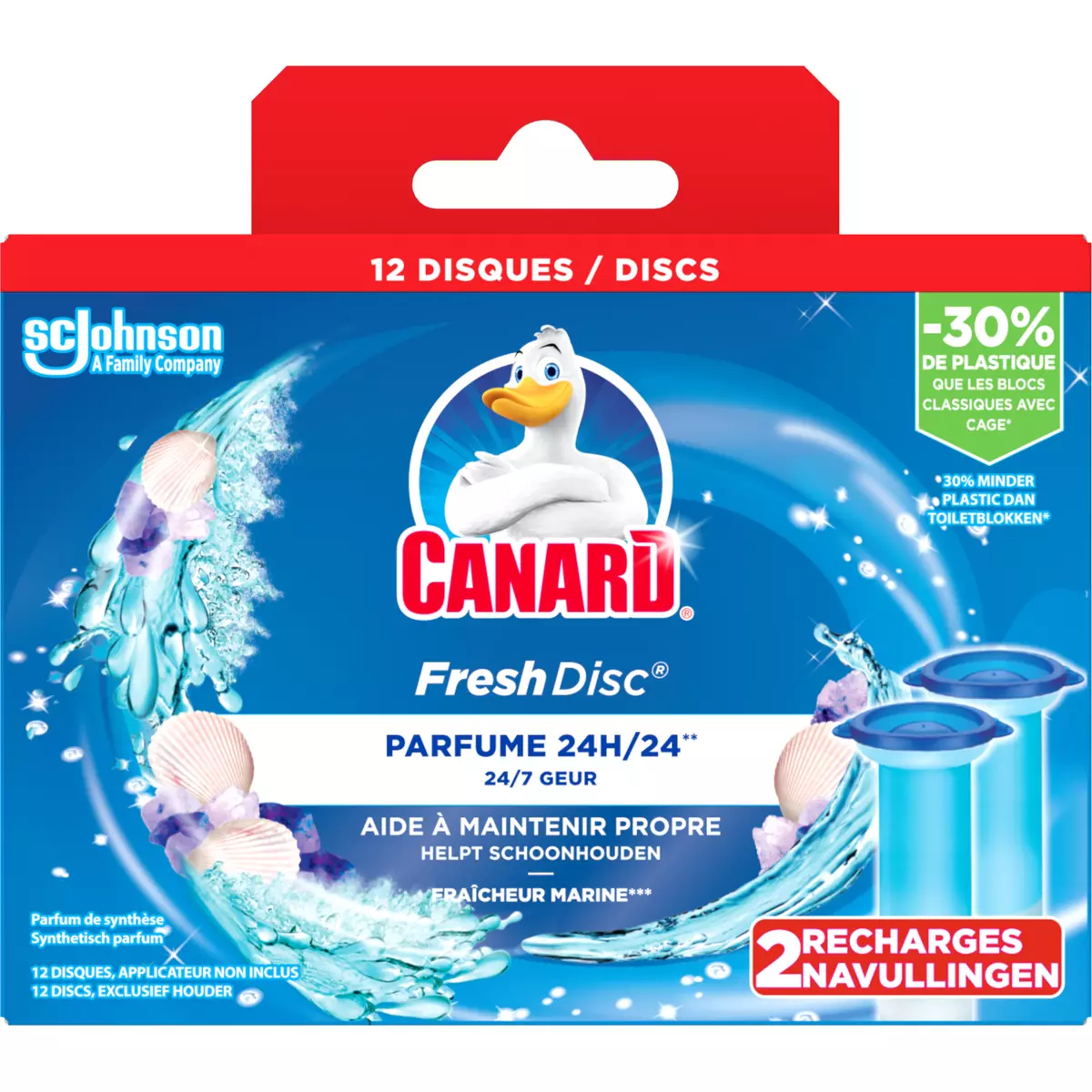 Canard WC Fresh Disc Nettoyant Fraîcheur Marine 12 Disques (2x36 ml) - Lot  de 2 - Cdiscount Maison