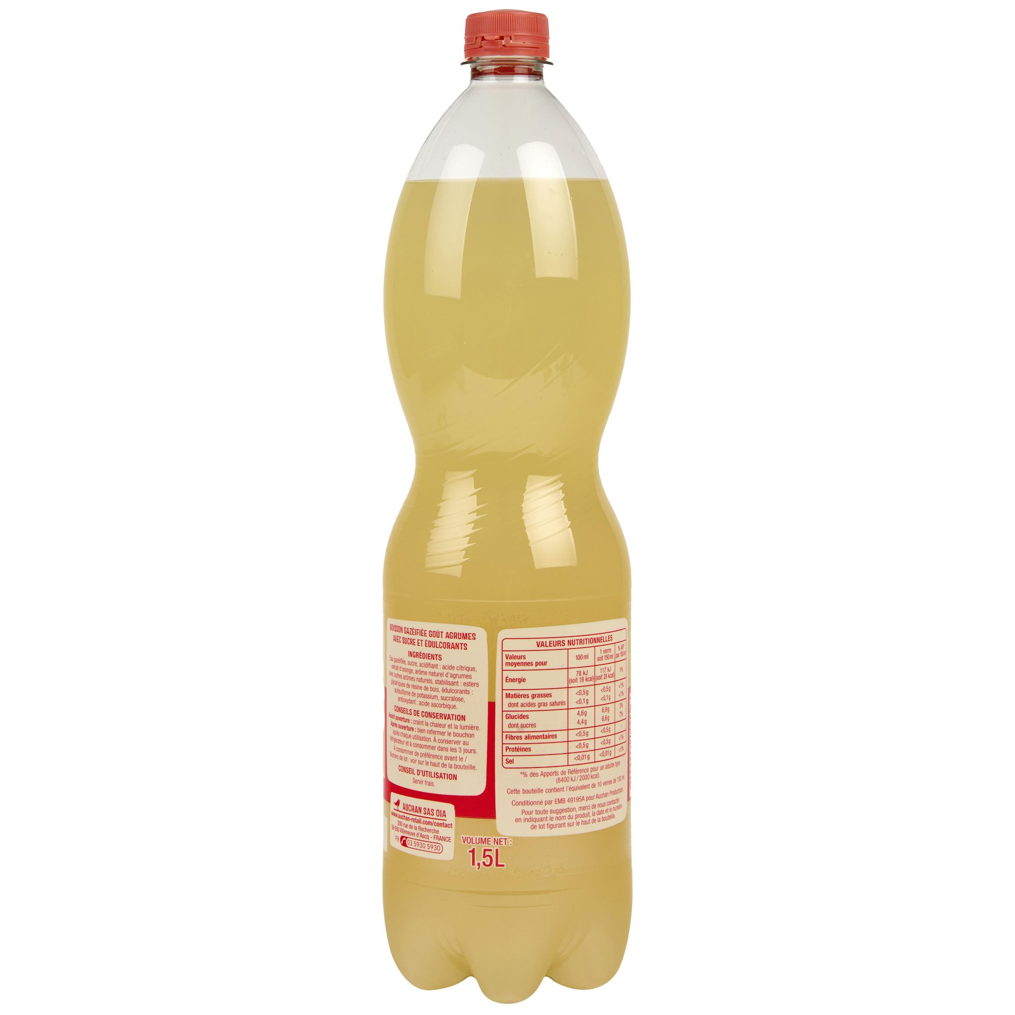 Voir la diapositive 3 : AUCHAN Soda saveur agrumes 1,5l