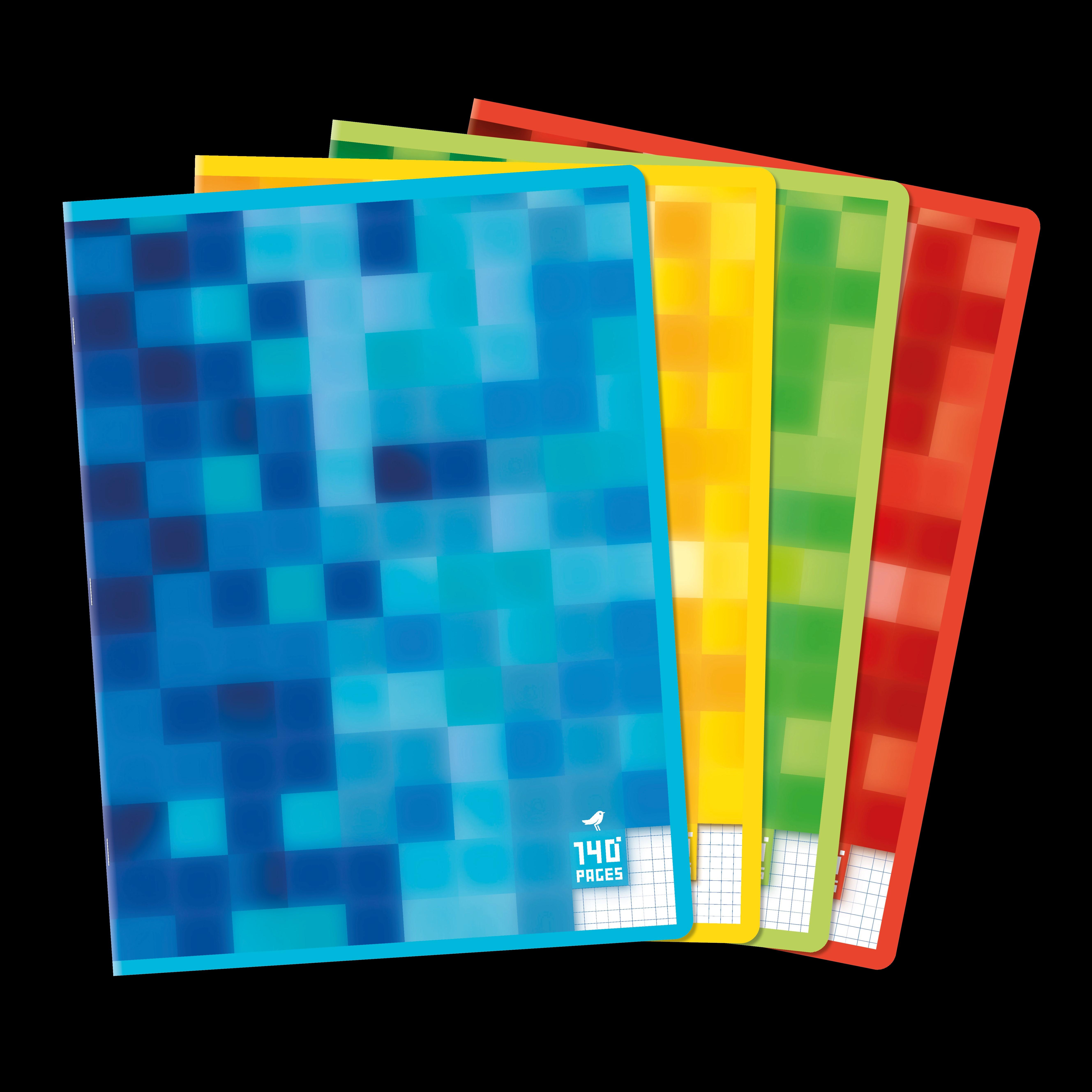 AUCHAN Cahier piqué 24x32cm 140 pages petits carreaux 5x5