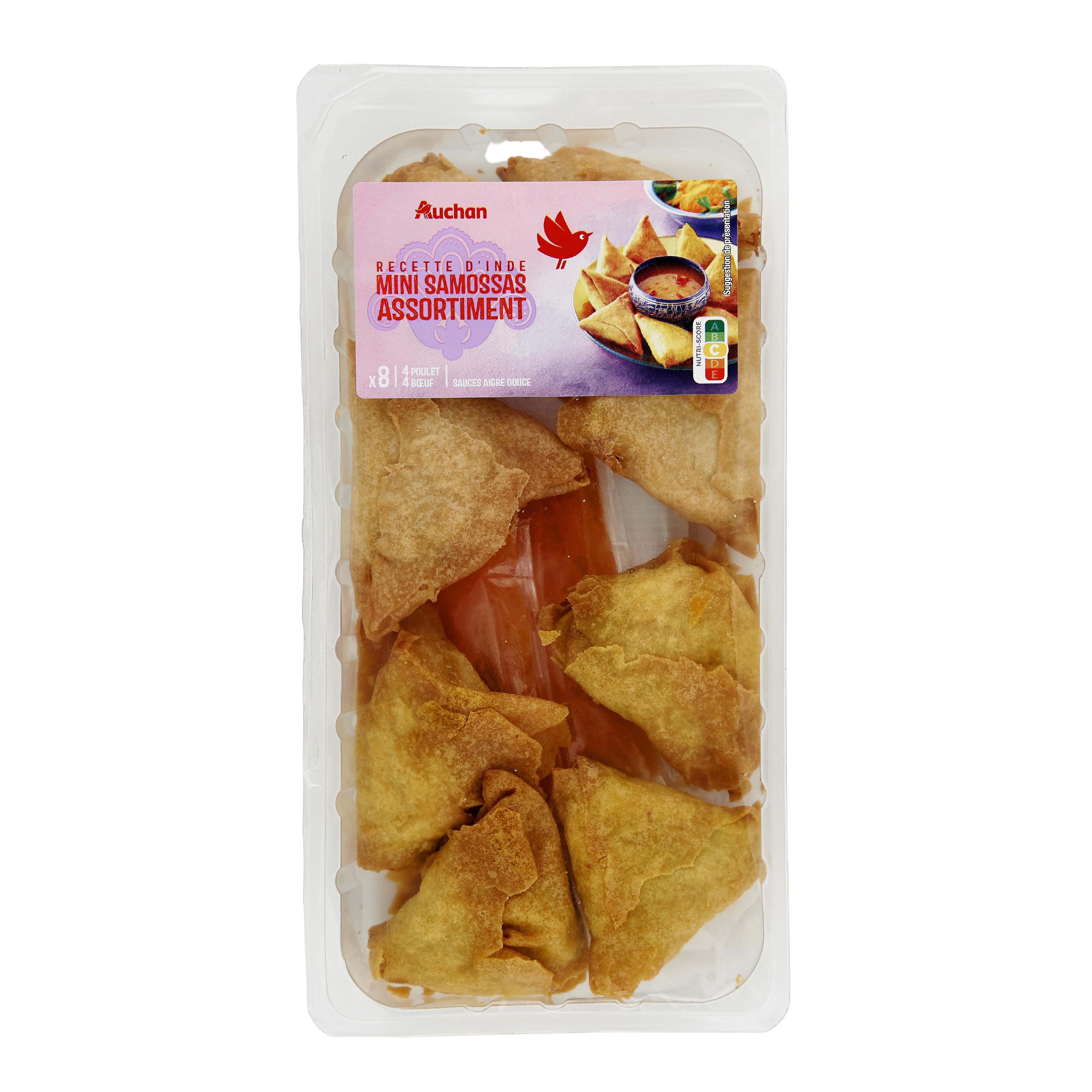 Voir la diapositive 3 : AUCHAN Mini samossa bœuf et volaille sauce aigre douce 8 pièces 240g