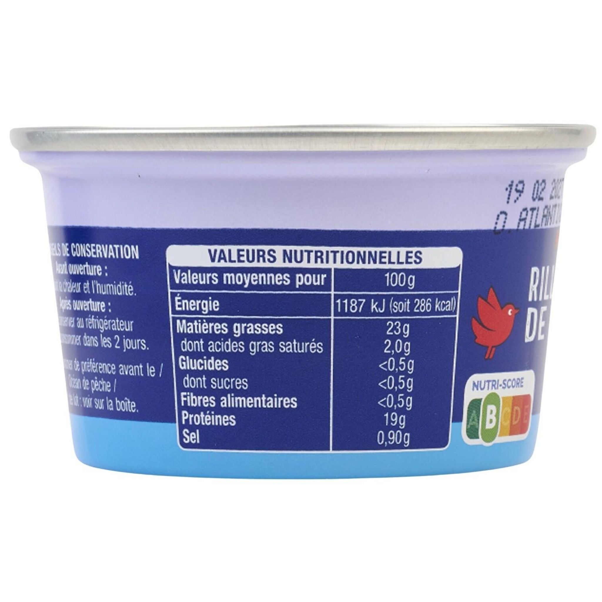Voir la diapositive 2 : AUCHAN Rillettes de thon 125g