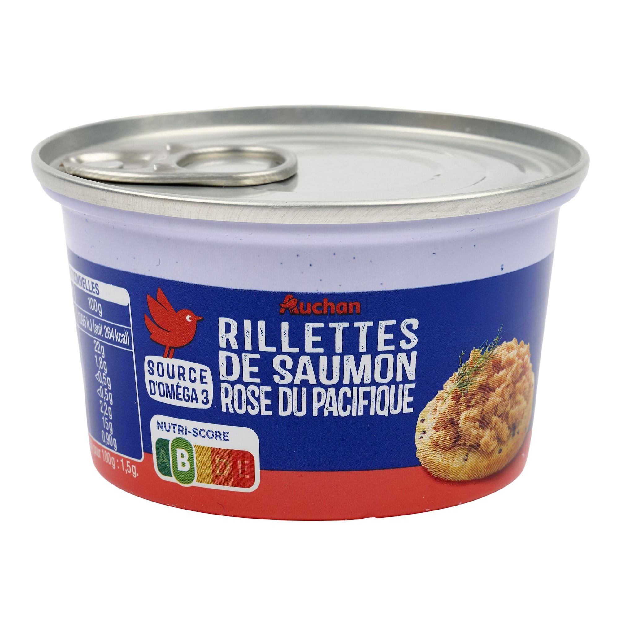 Voir la diapositive 4 : AUCHAN Rillettes de saumon 125g
